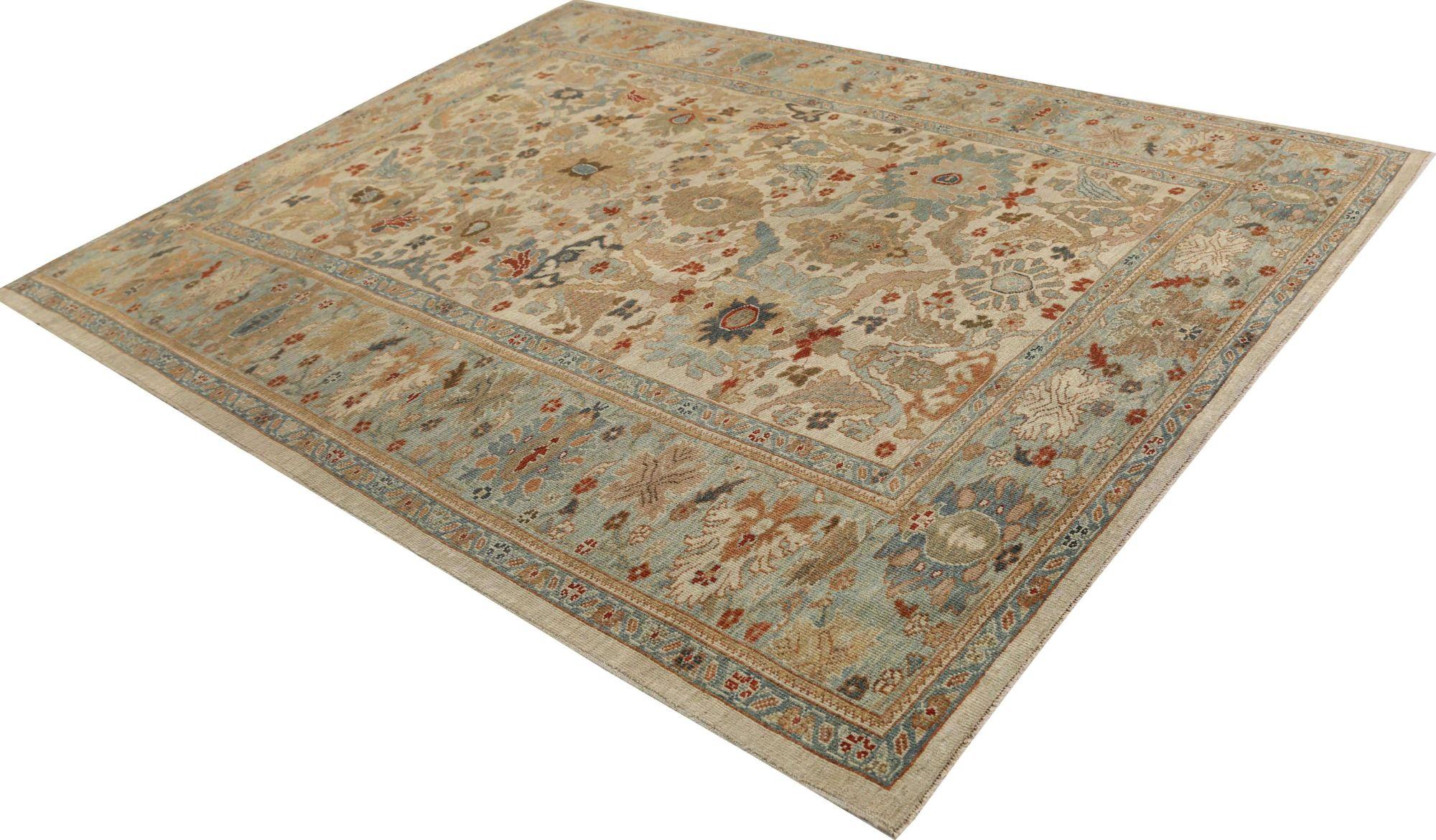 Afghanistan Sultanabad Area Rugs - Wolle Elfenbein Design - 95951 (Afghanisch) im Angebot