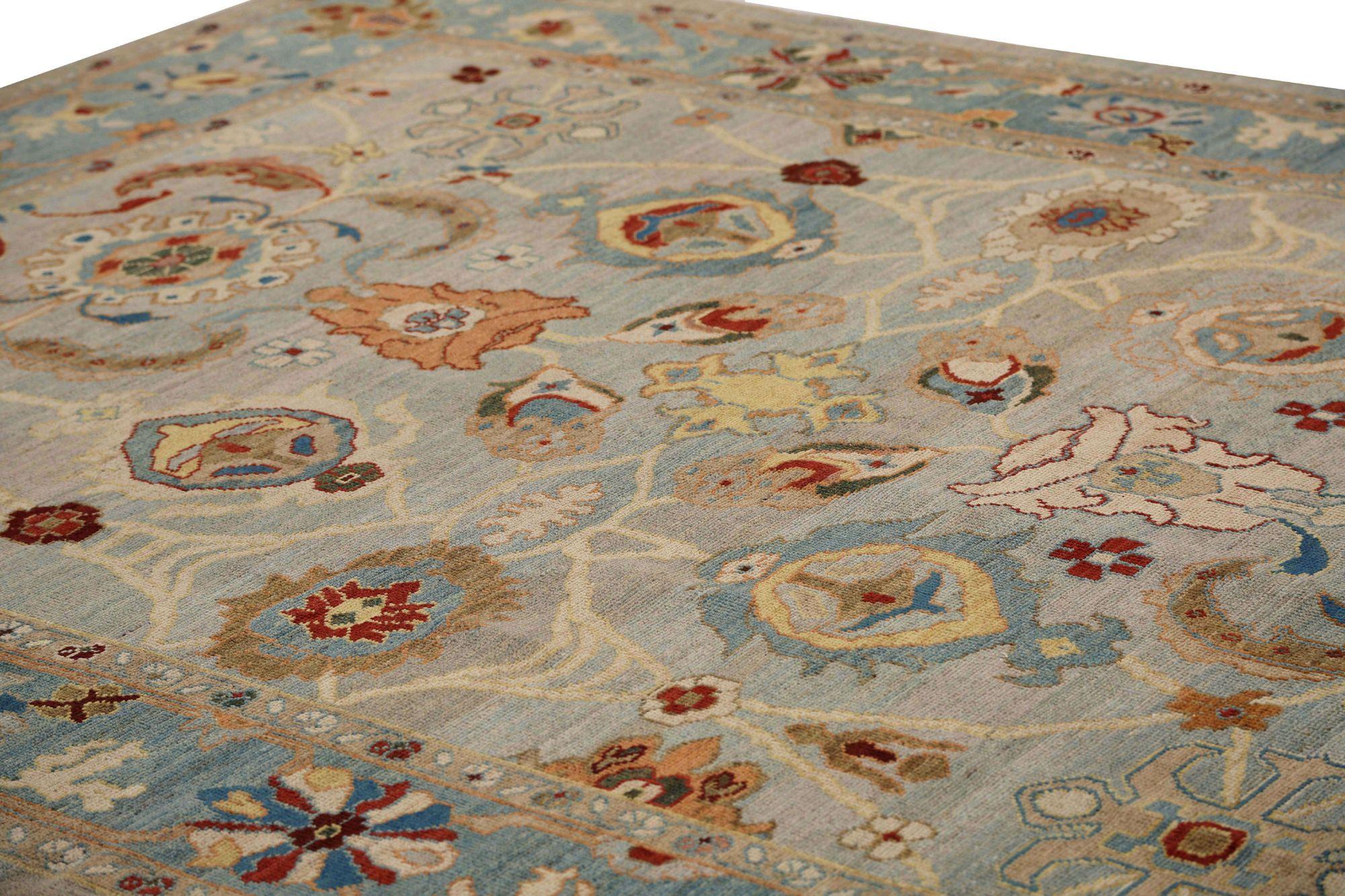 Afghanistan Sultanabad Bereich Teppiche - Wolle Elfenbein Design - 95963 im Zustand „Hervorragend“ im Angebot in Dallas, TX