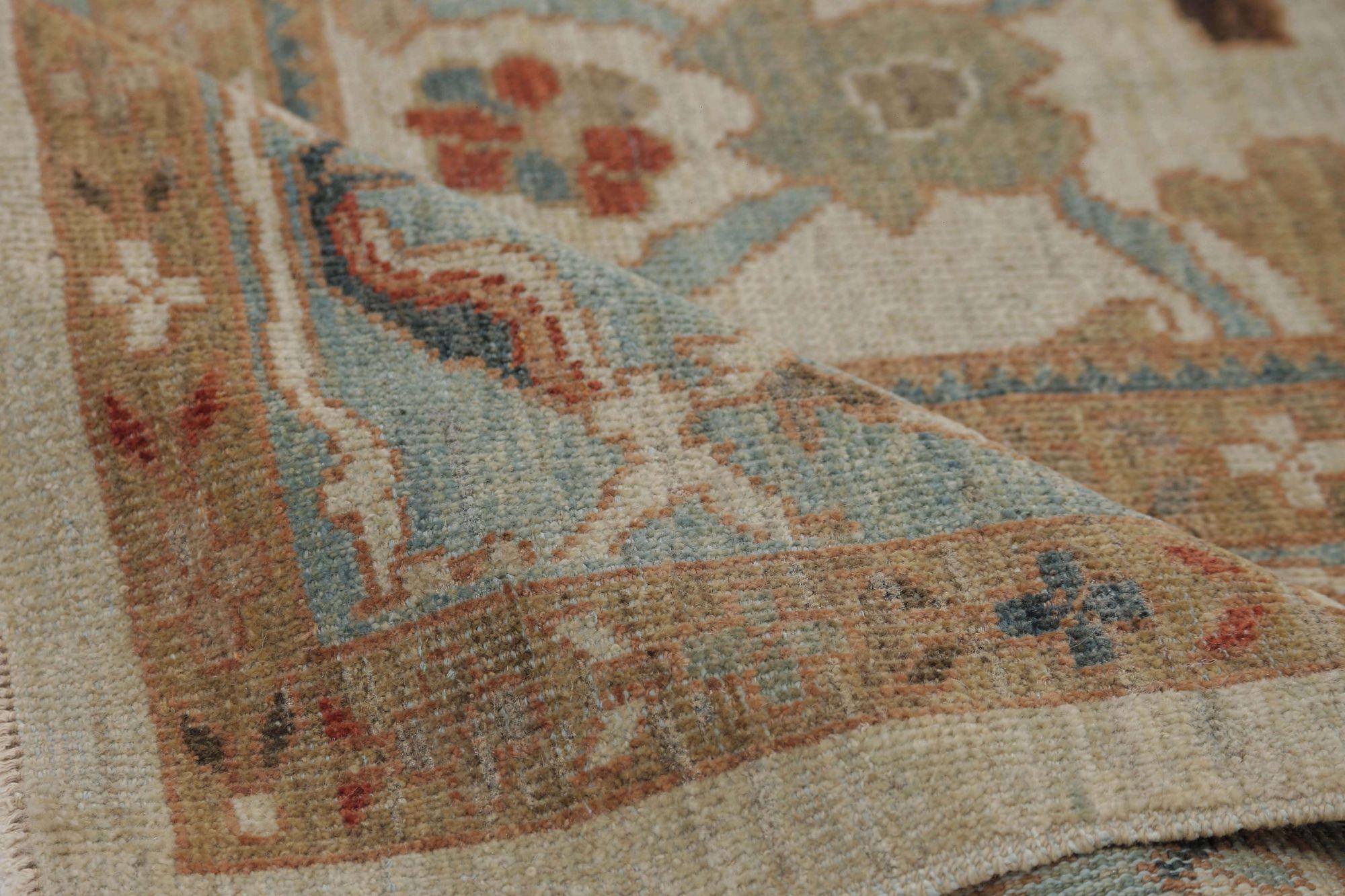 Afghanistan Sultanabad Area Rugs - Wolle Elfenbein Design - 96031 im Zustand „Hervorragend“ im Angebot in Dallas, TX