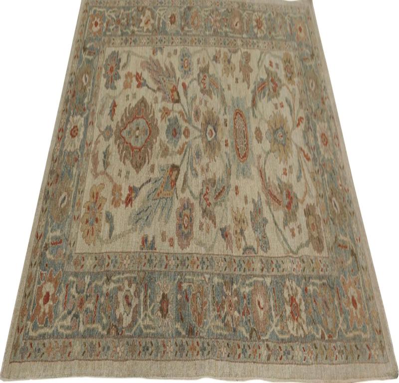 Afghanistan Sultanabad Area Rugs - Wolle Elfenbein Design - 96055 (Afghanisch) im Angebot