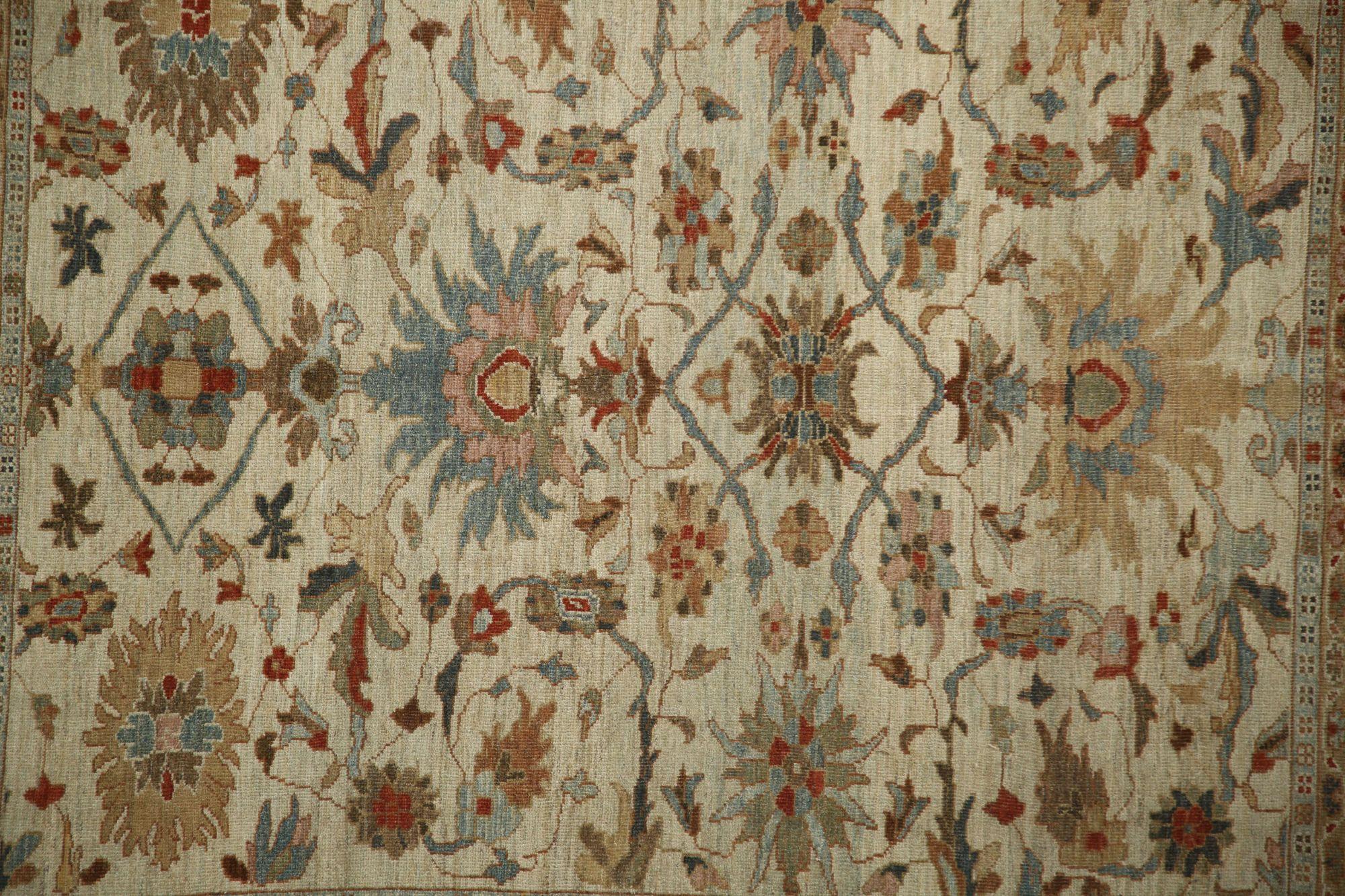 Afghanistan Sultanabad Area Rugs - Wolle Elfenbein Design - 96086 (Stammeskunst) im Angebot