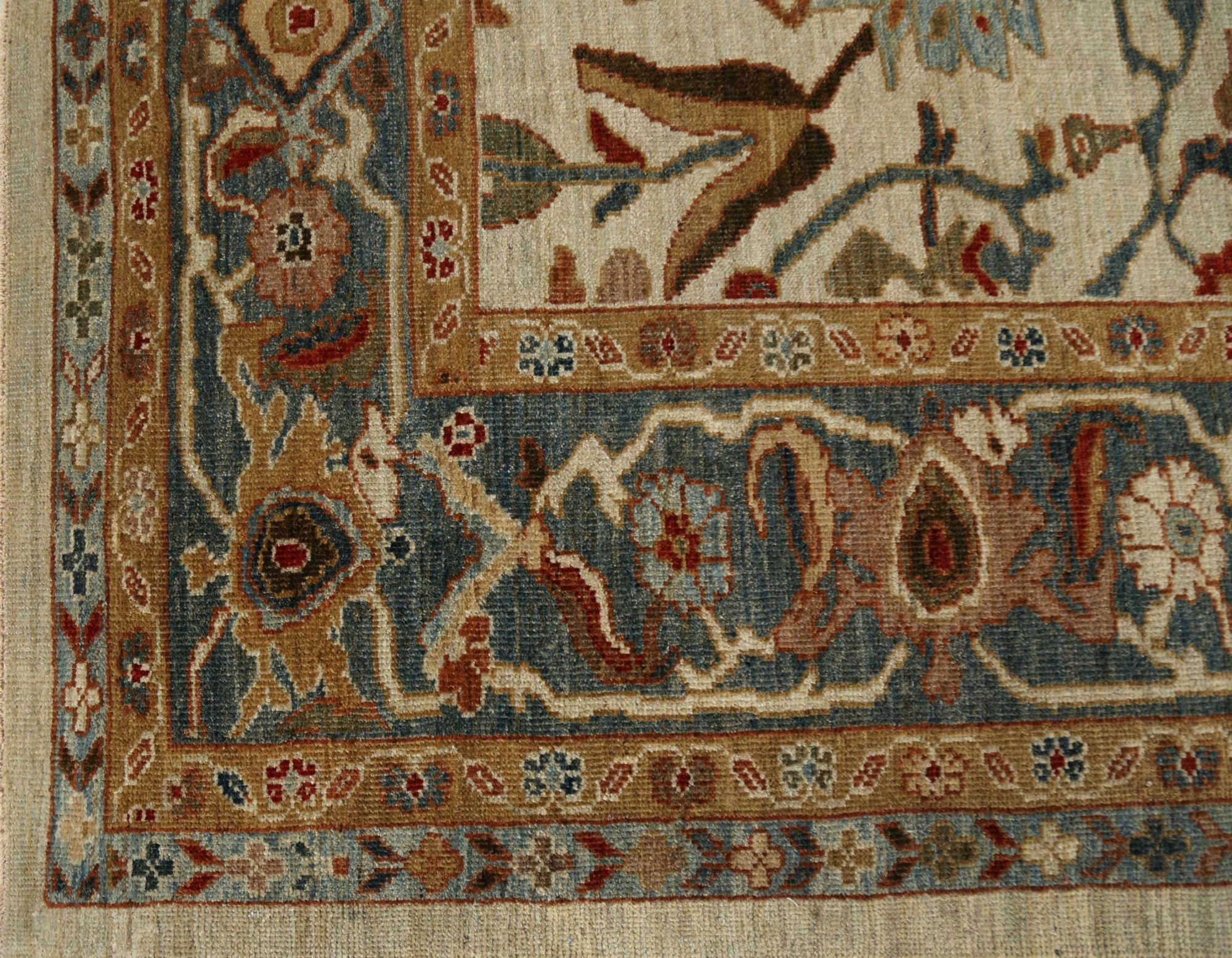 Entdecken Sie die Eleganz von Afghanistan Sultanabad mit Teppichen um 1990. Dieses exklusive Design aus Wolle und Elfenbein ist perfekt, um Ihren Raum zu verschönern.