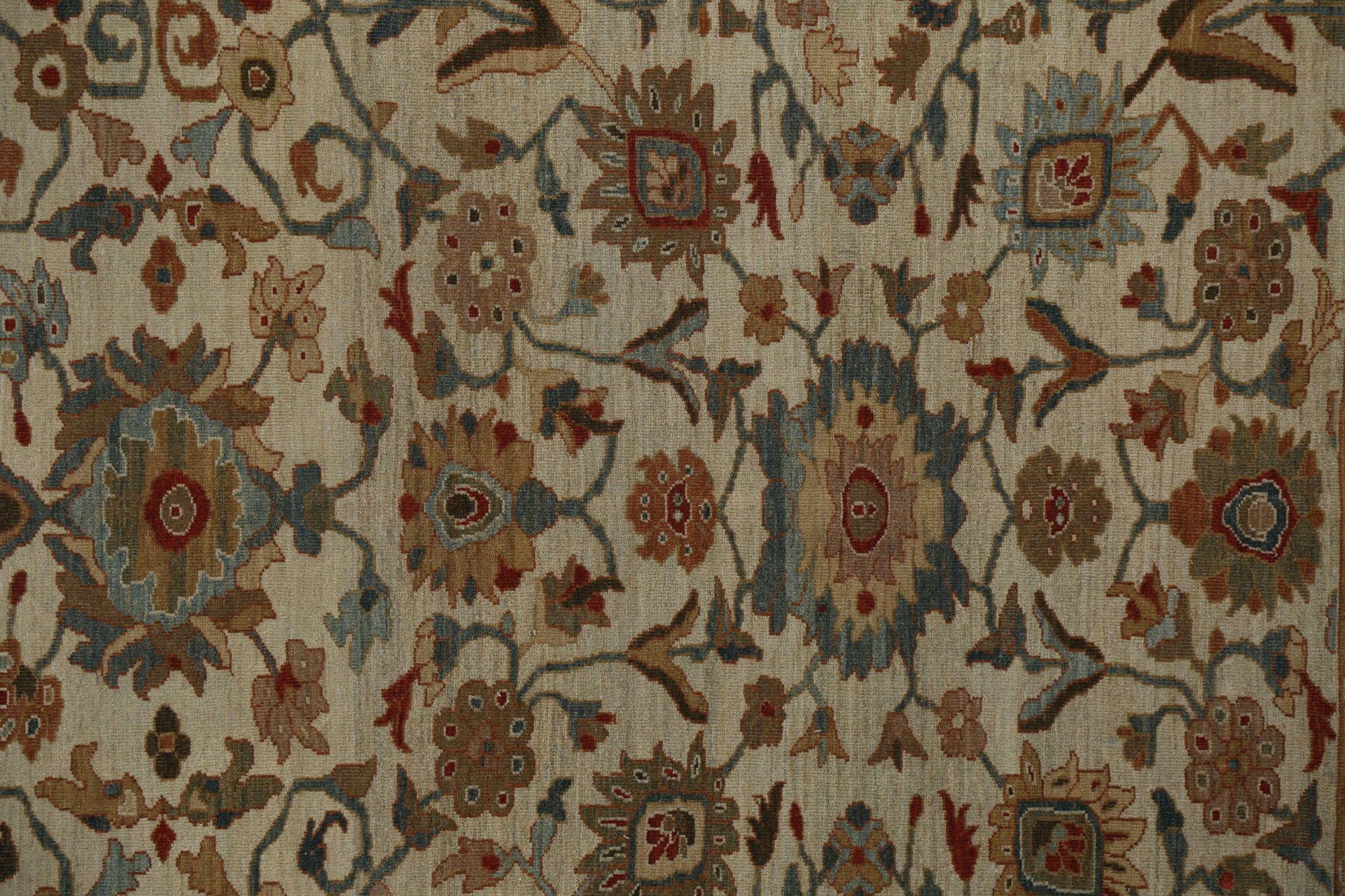 Afghanistan Sultanabad Area Rugs - Wolle Elfenbein Design - 96145 (Handgewebt) im Angebot