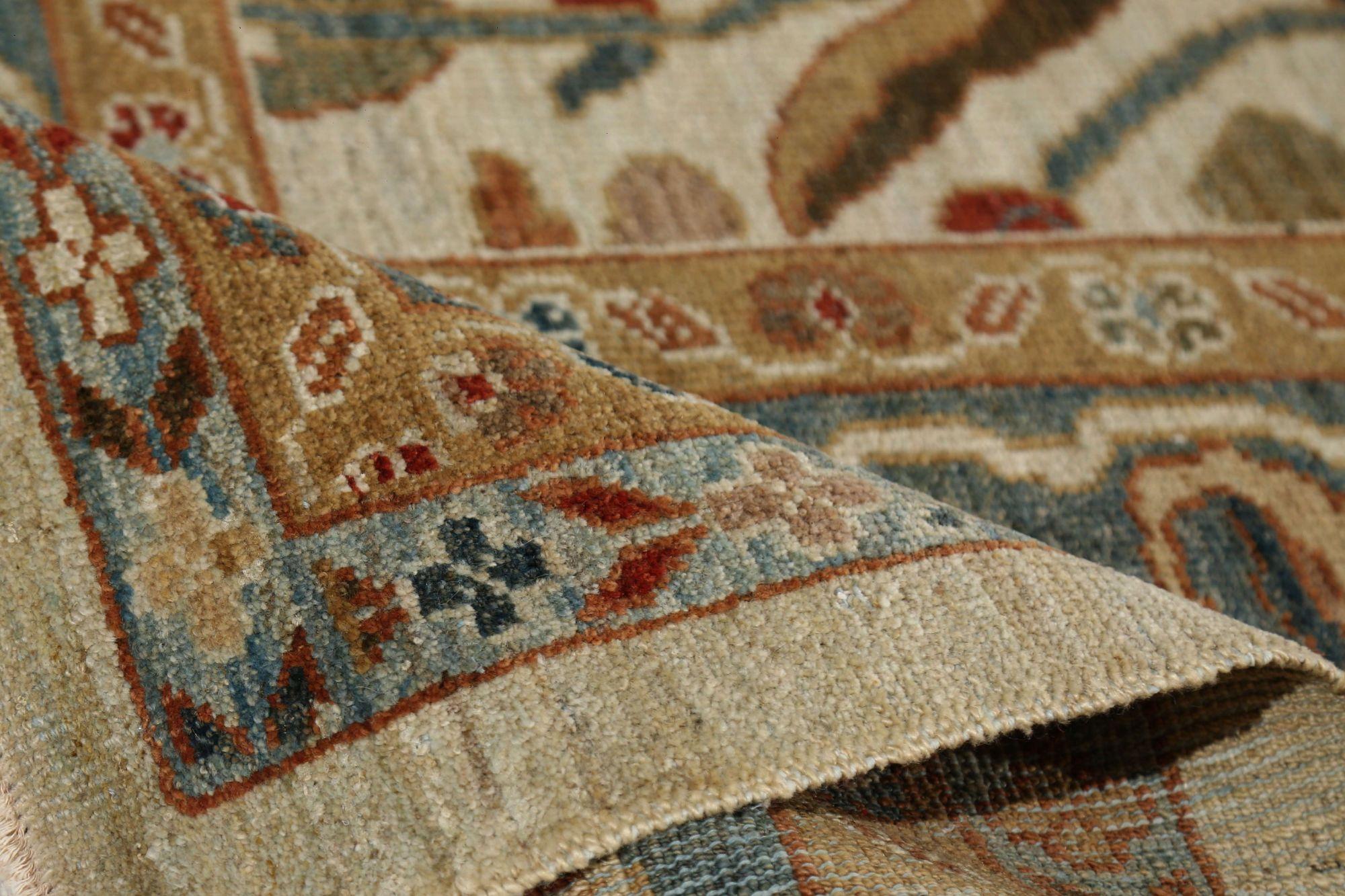 Afghanistan Sultanabad Area Rugs - Wolle Elfenbein Design - 96145 im Zustand „Hervorragend“ im Angebot in Dallas, TX
