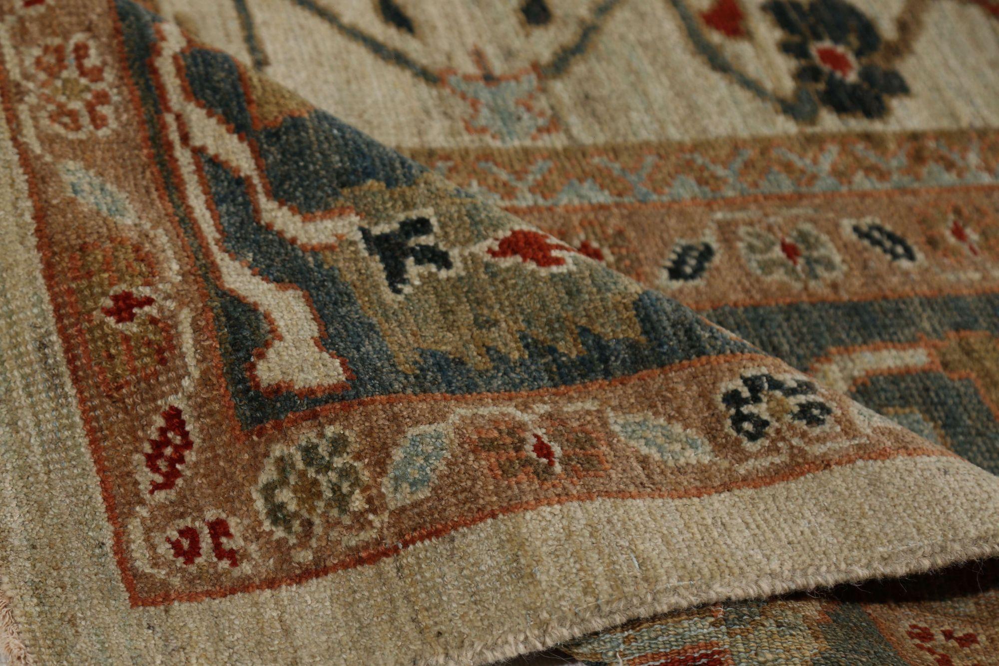 20th Century Persian Sultanabad Area Rugs - Wool Ivory Design - 96159 For Sale