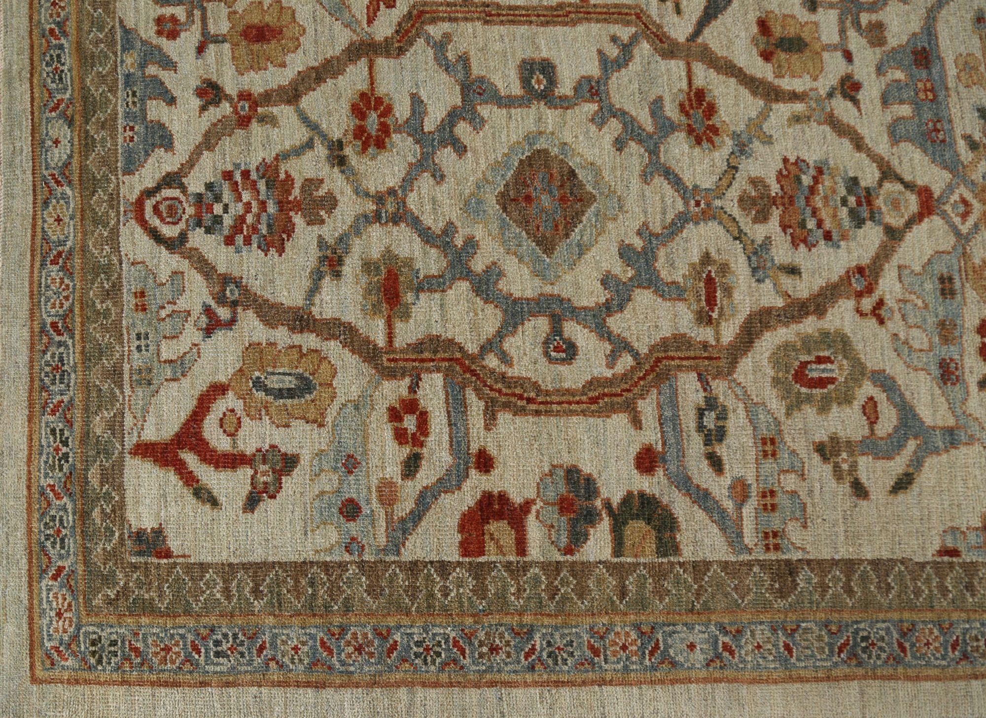 Entdecken Sie die Eleganz von Afghanistan Sultanabad mit Teppichen um 1990. Dieses exklusive Design aus Wolle und Elfenbein ist perfekt, um Ihren Raum zu verschönern.