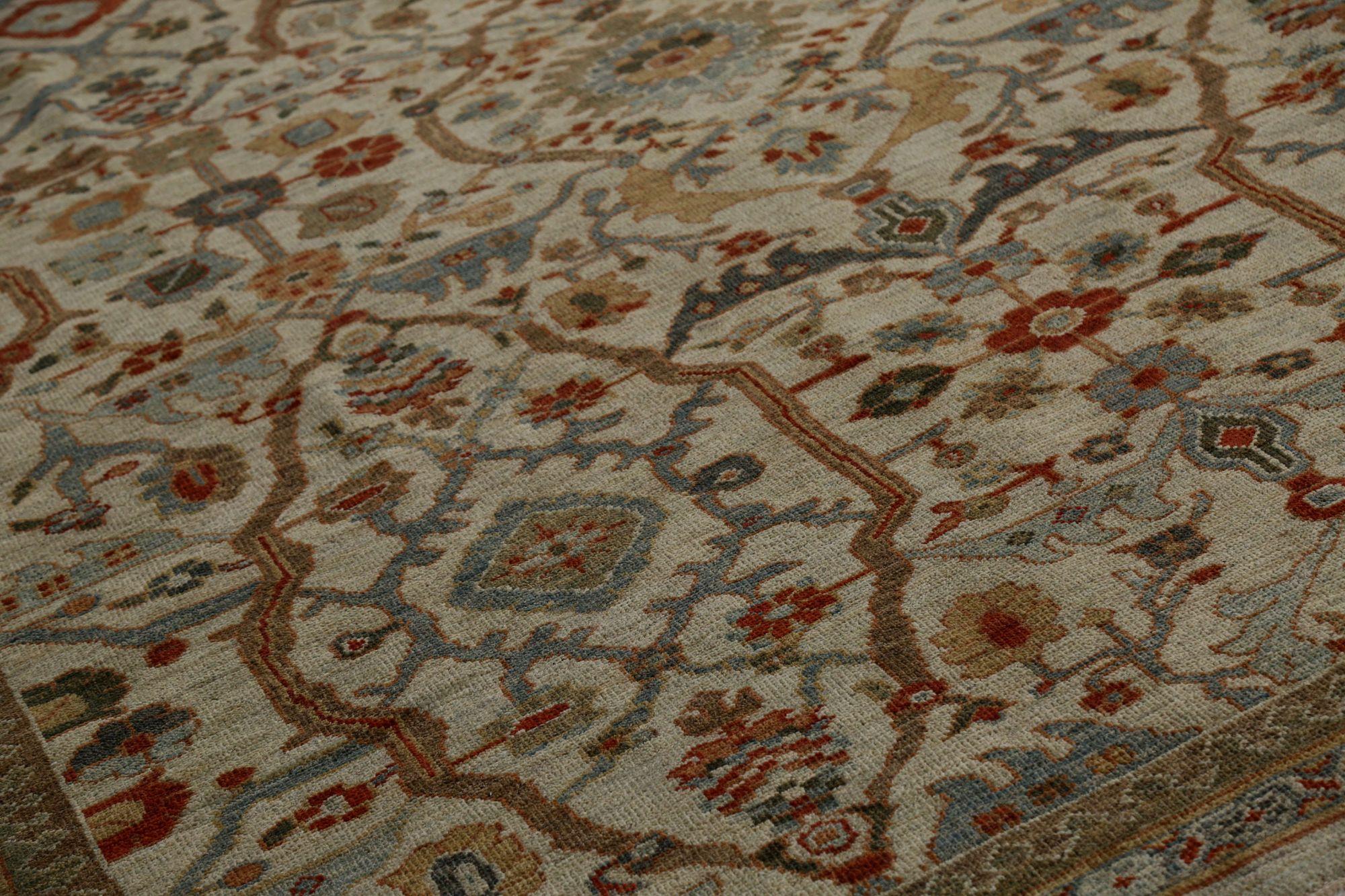 Afghanistan Sultanabad Area Rugs - Wolle Elfenbein Design - 96210 (Stammeskunst) im Angebot