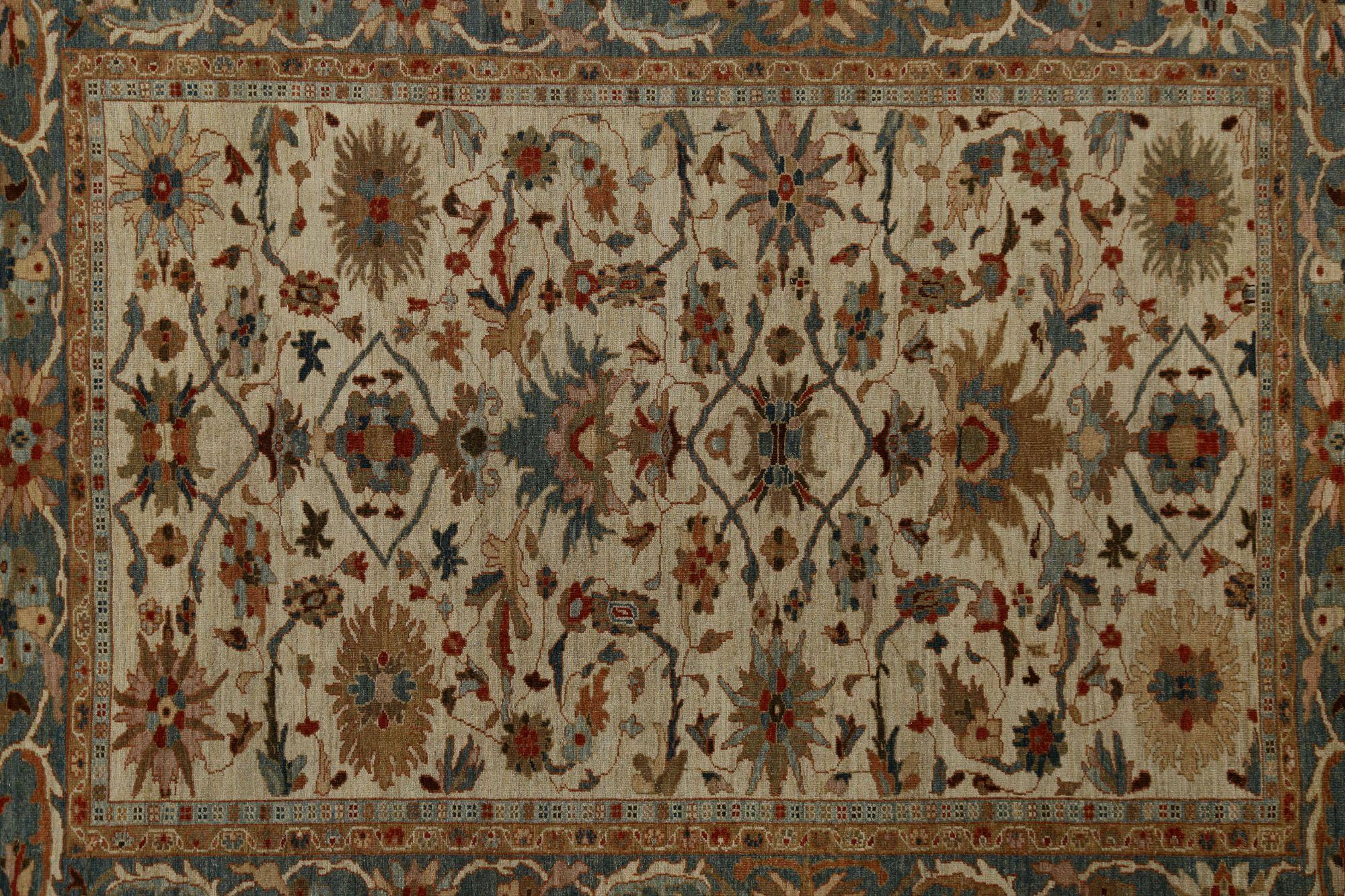 Afghanistan Sultanabad Area Rugs - Wolle Elfenbein Design - 96213 im Zustand „Hervorragend“ im Angebot in Dallas, TX