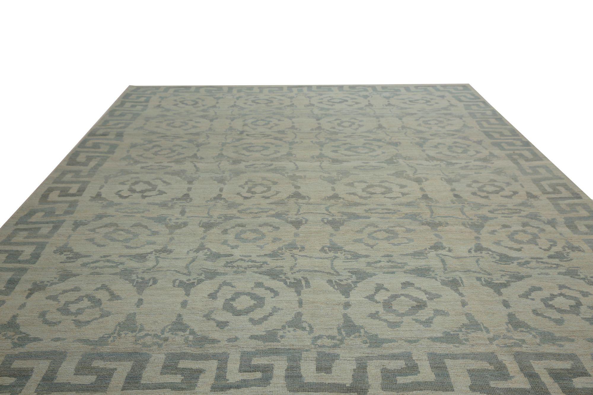 Afghanistan Sultanabad Area Rugs - Wolle Elfenbein Design - 97018 im Zustand „Hervorragend“ im Angebot in Dallas, TX