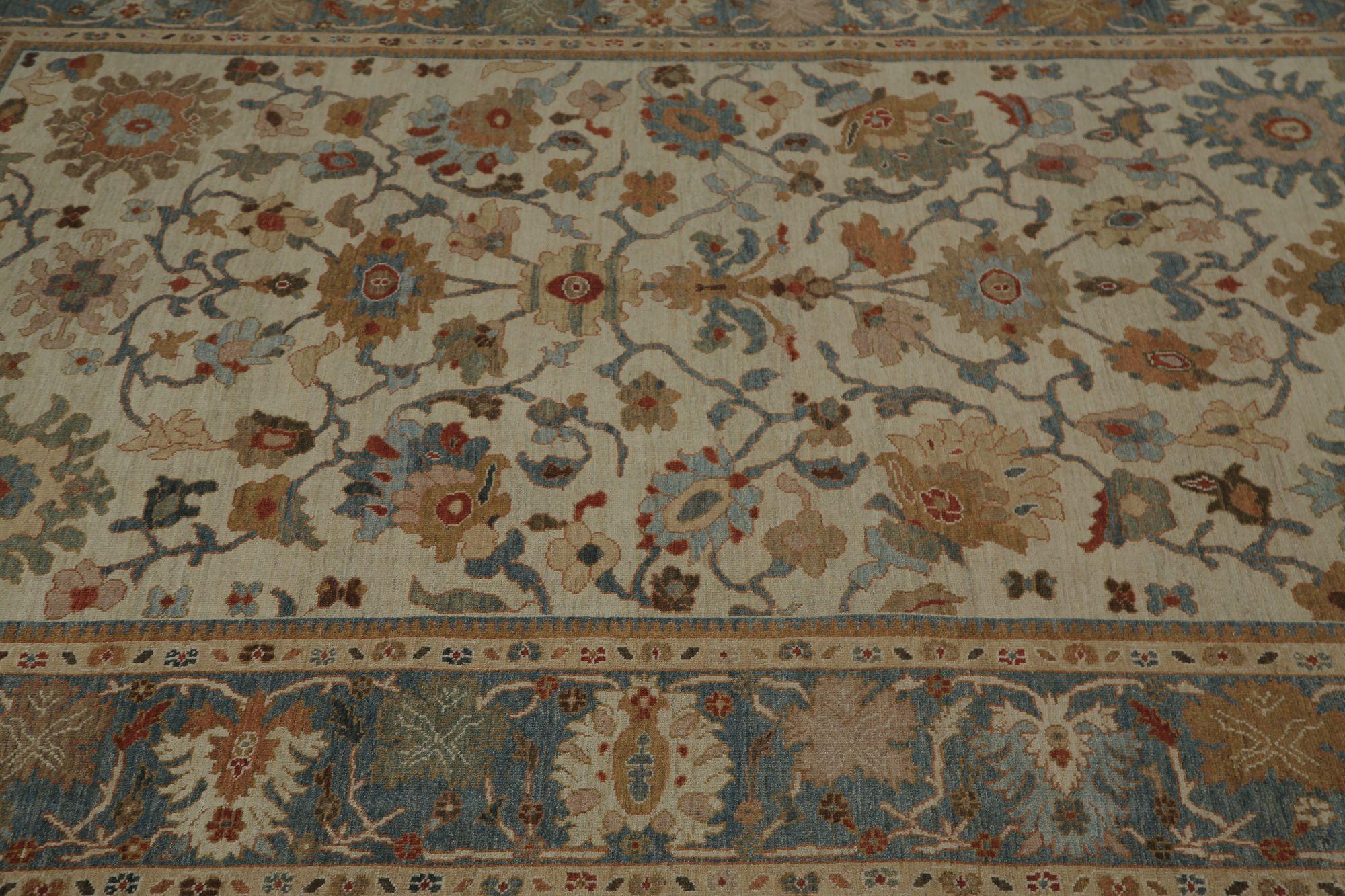 Afghanistan Sultanabad Area Rugs - Wolle Elfenbein Design - 97019 (Afghanisch) im Angebot