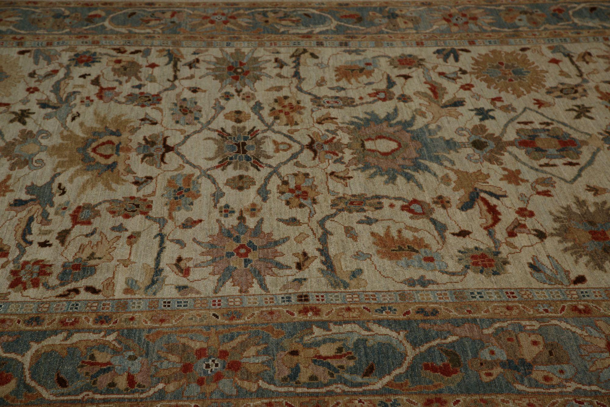 Afghanistan Sultanabad Area Rugs - Wolle Elfenbein Design - 97022 (Afghanisch) im Angebot