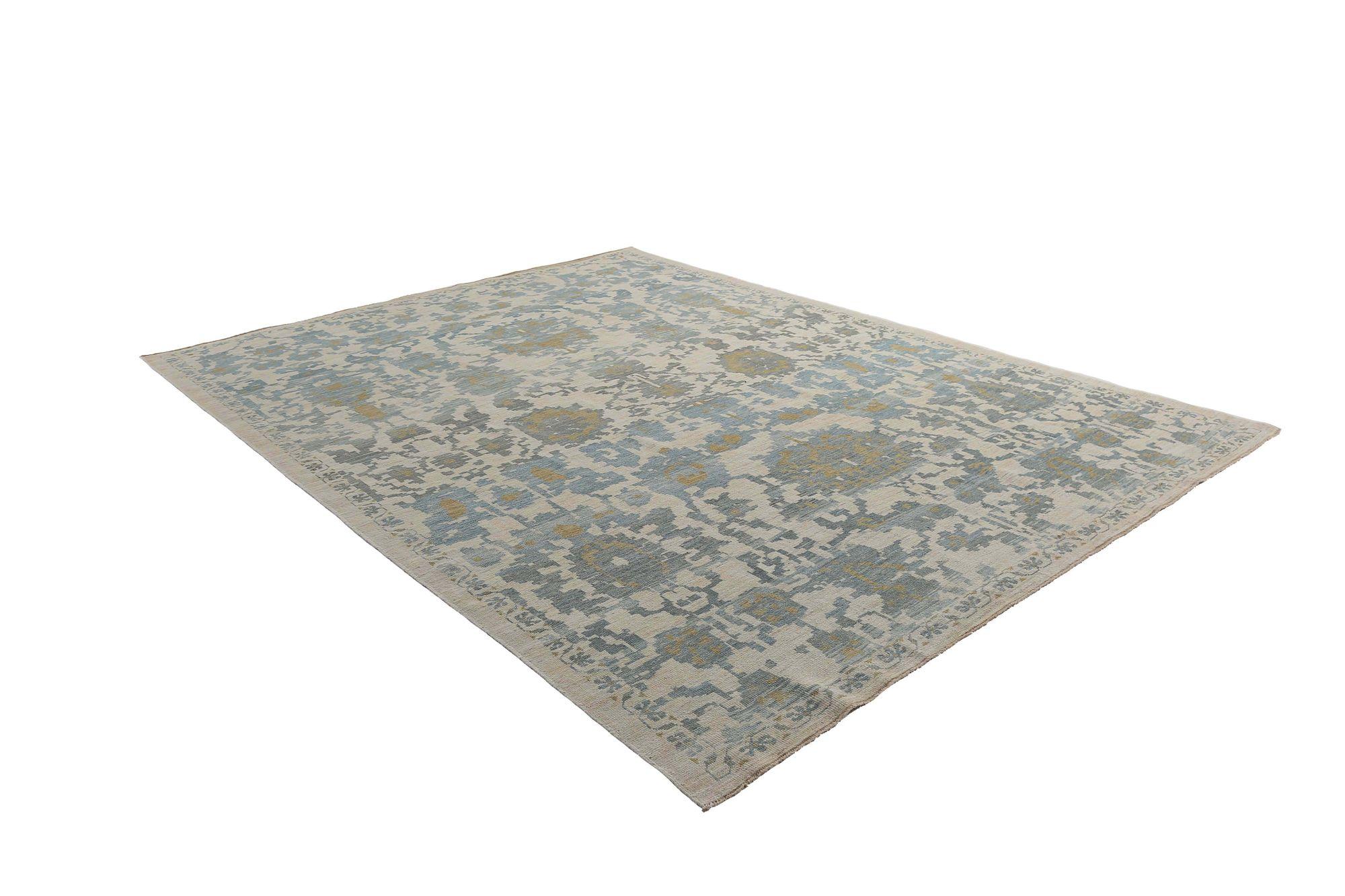 Afghanistan Sultanabad Area Rugs - Wolle Elfenbein Design - 97277 im Zustand „Hervorragend“ im Angebot in Dallas, TX