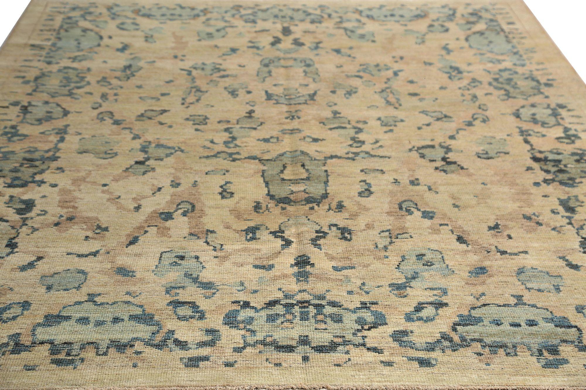 Afghanistan Sultanabad Area Rugs - Wolle Elfenbein Design - 97282 im Zustand „Hervorragend“ im Angebot in Dallas, TX