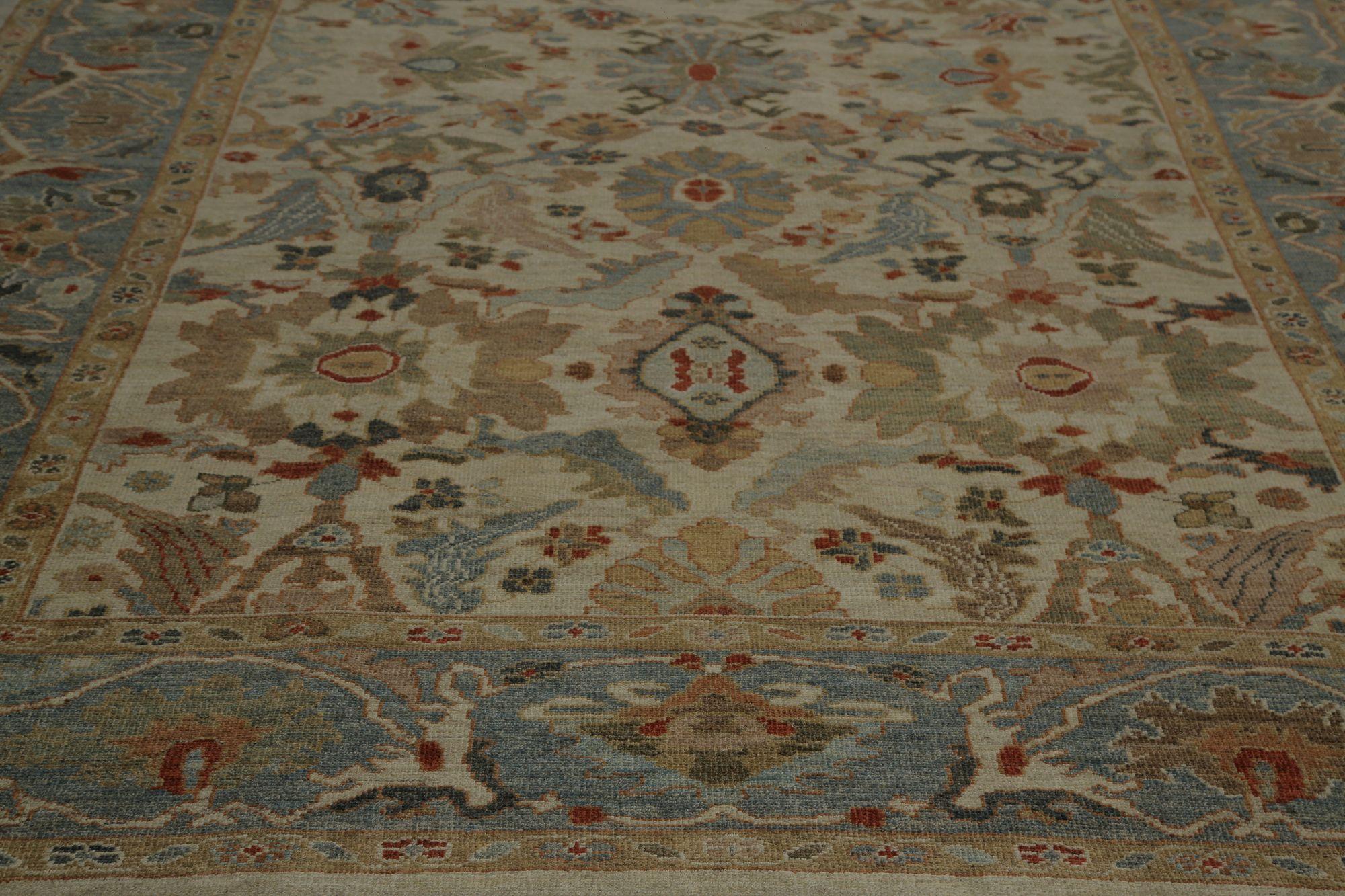 Entdecken Sie die Eleganz von Afghanistan Sultanabad mit Teppichen um 1990. Dieses exklusive Design aus Wolle und Elfenbein ist perfekt, um Ihren Raum zu verschönern.