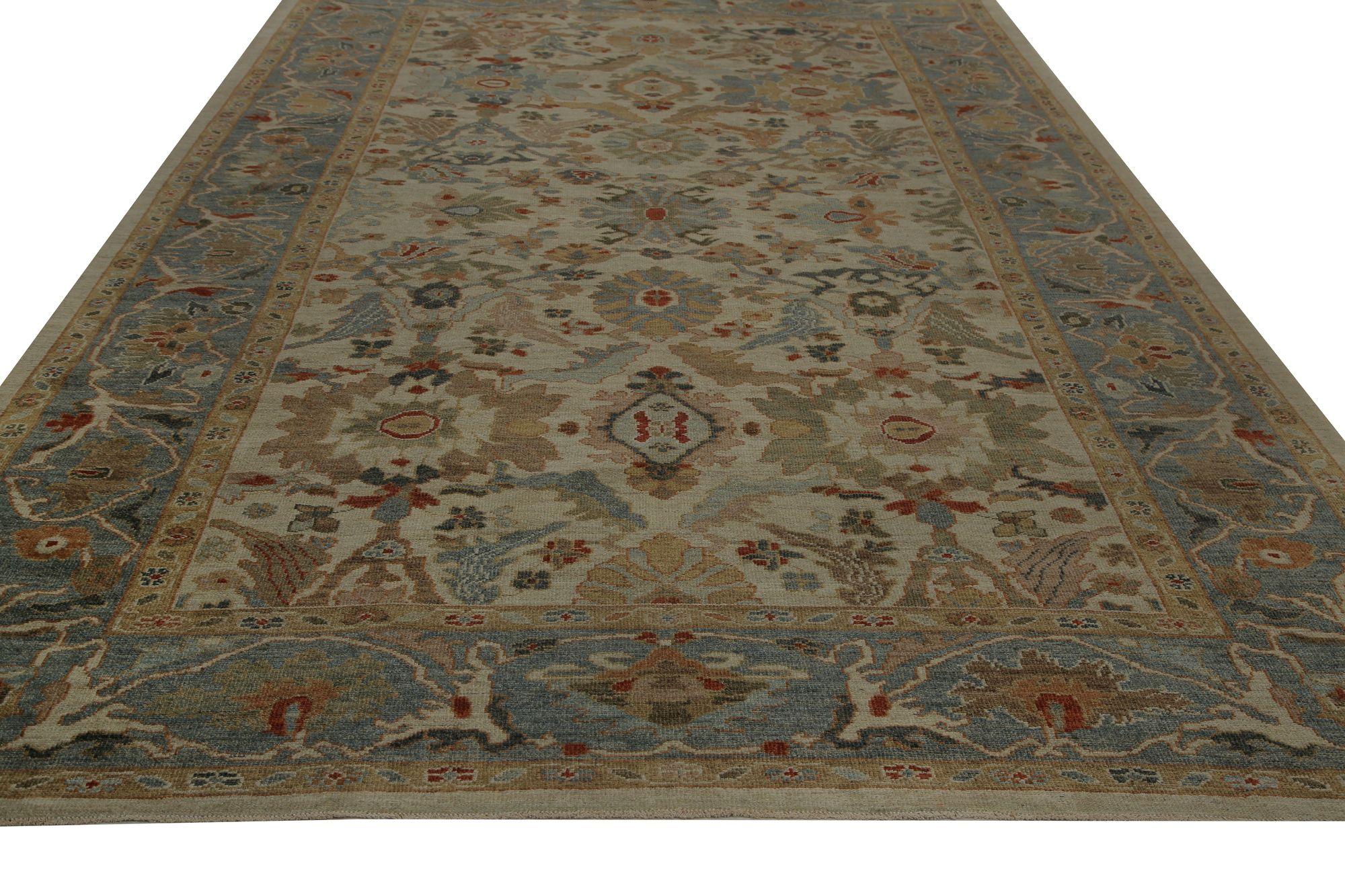 Afghanistan Sultanabad Area Rugs - Wolle Elfenbein Design - 97302 (Stammeskunst) im Angebot