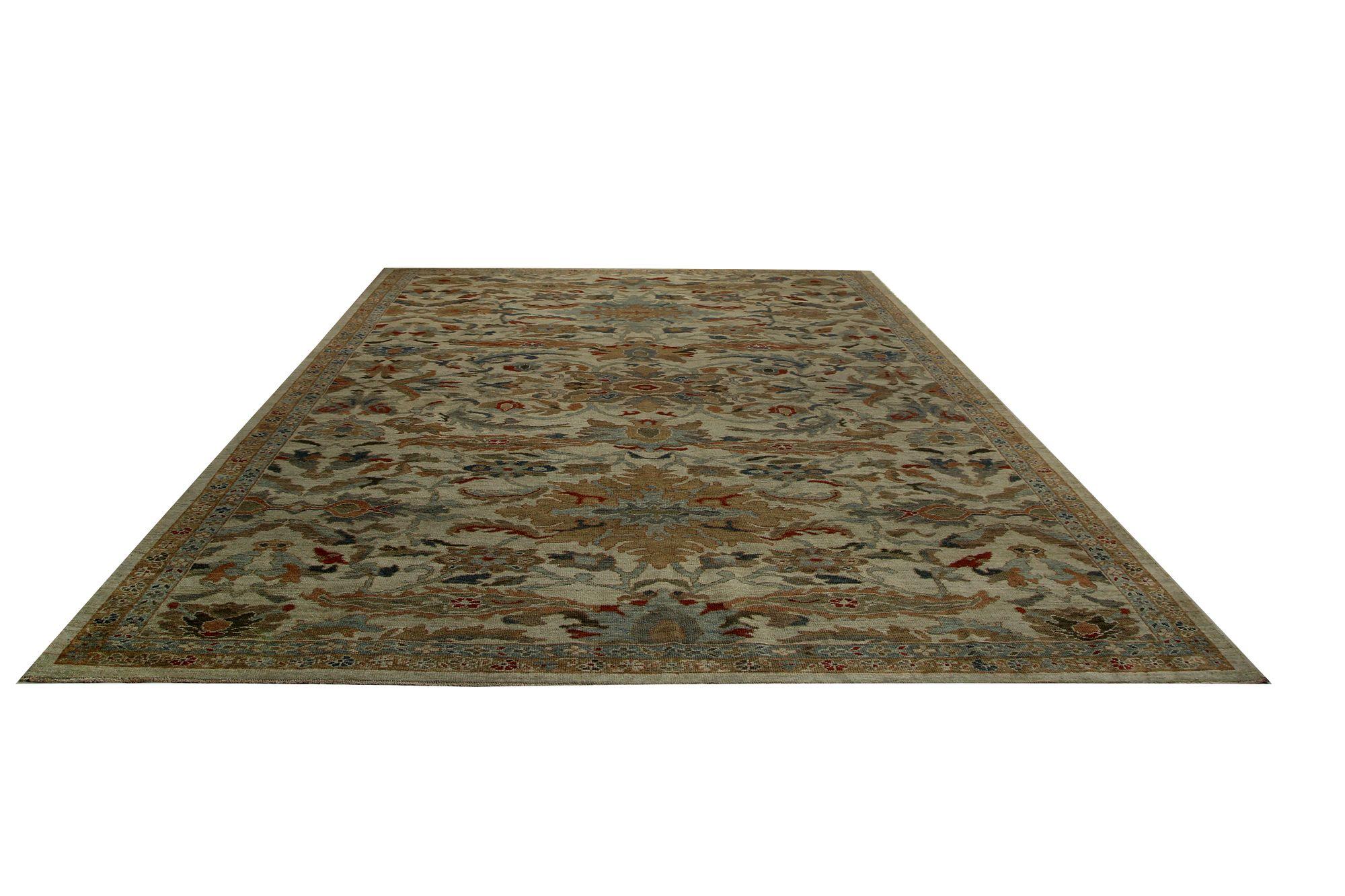 Afghanistan Sultanabad Area Rugs - Wolle Elfenbein Design - 97311 (Afghanisch) im Angebot