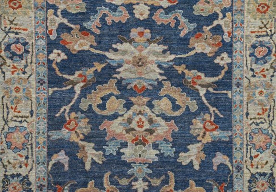 Afganistán Sultanabad Area Rugs - Lana Marfil Azul Claro Rosa - 90938 Afgano en venta