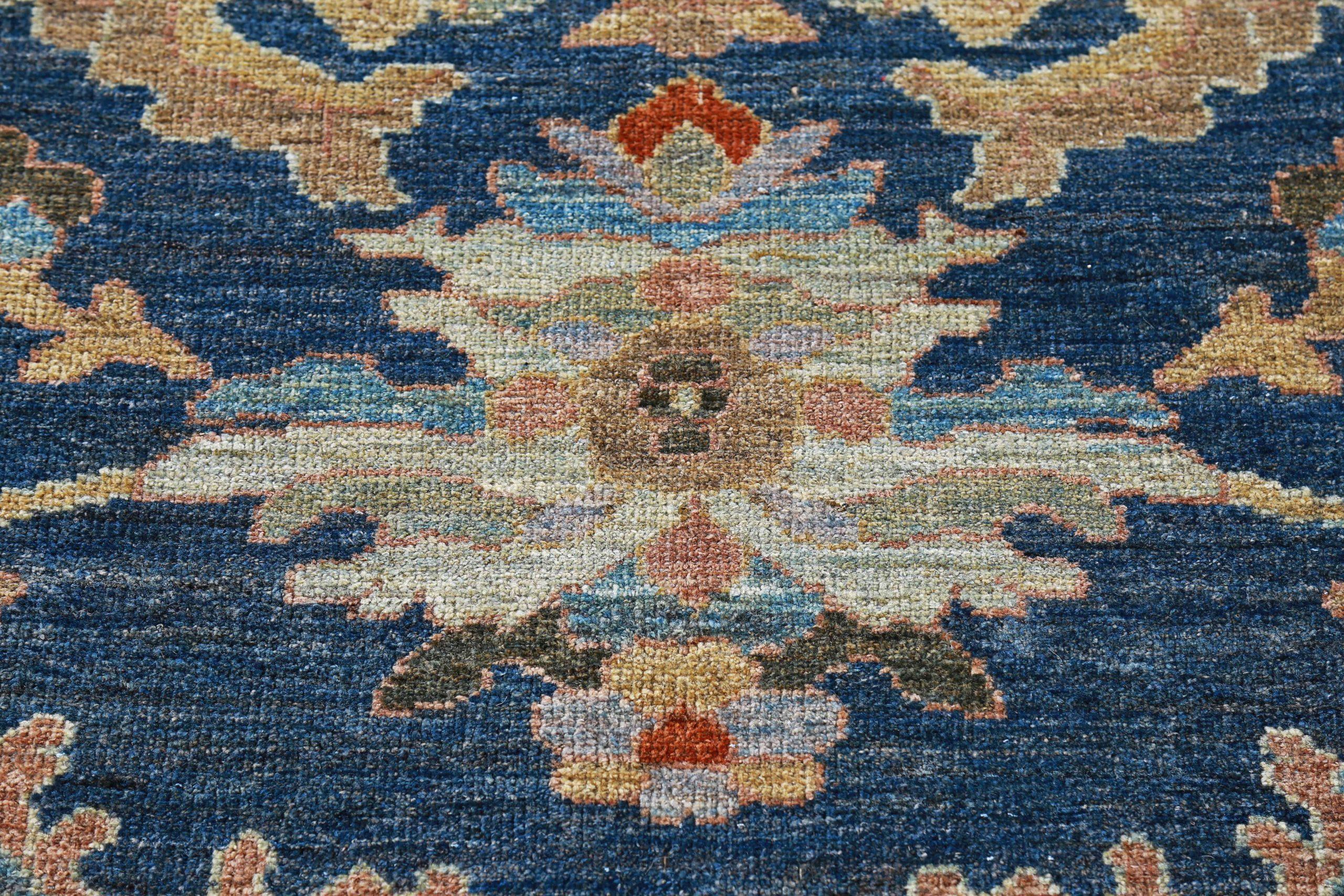 Sultanabad-Teppiche aus Wolle in Elfenbein, Marineblau und Blau und Rot aus Afghanistan - 90932 (Afghanisch) im Angebot