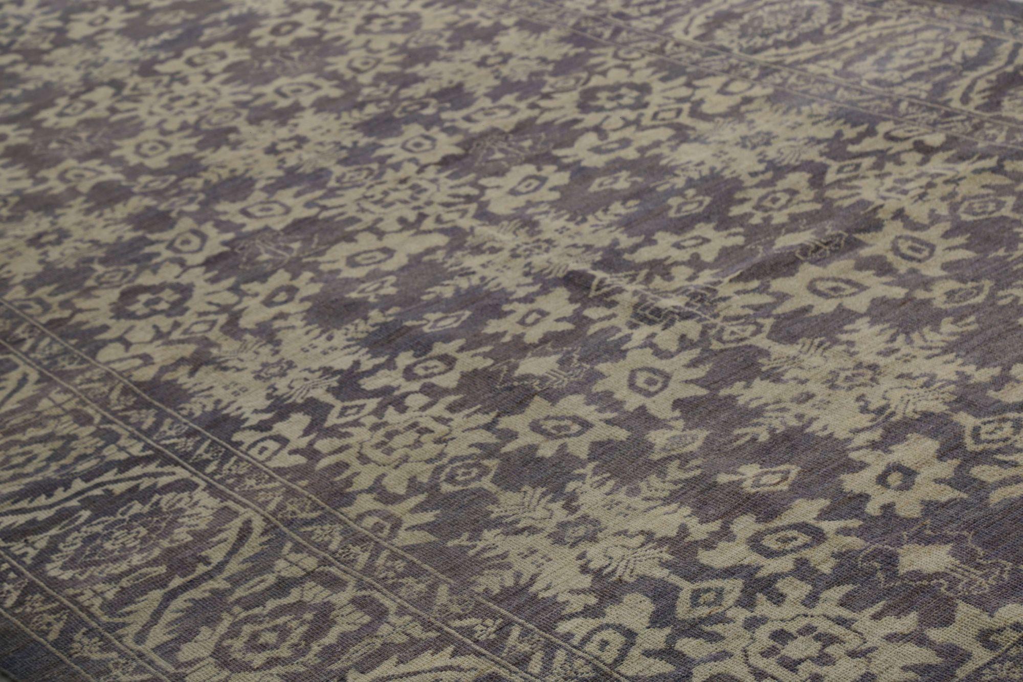Afghano Tappeti Afghanistan Sultanabad Rugs - Lana Avorio Purpel Design - 96135 in vendita