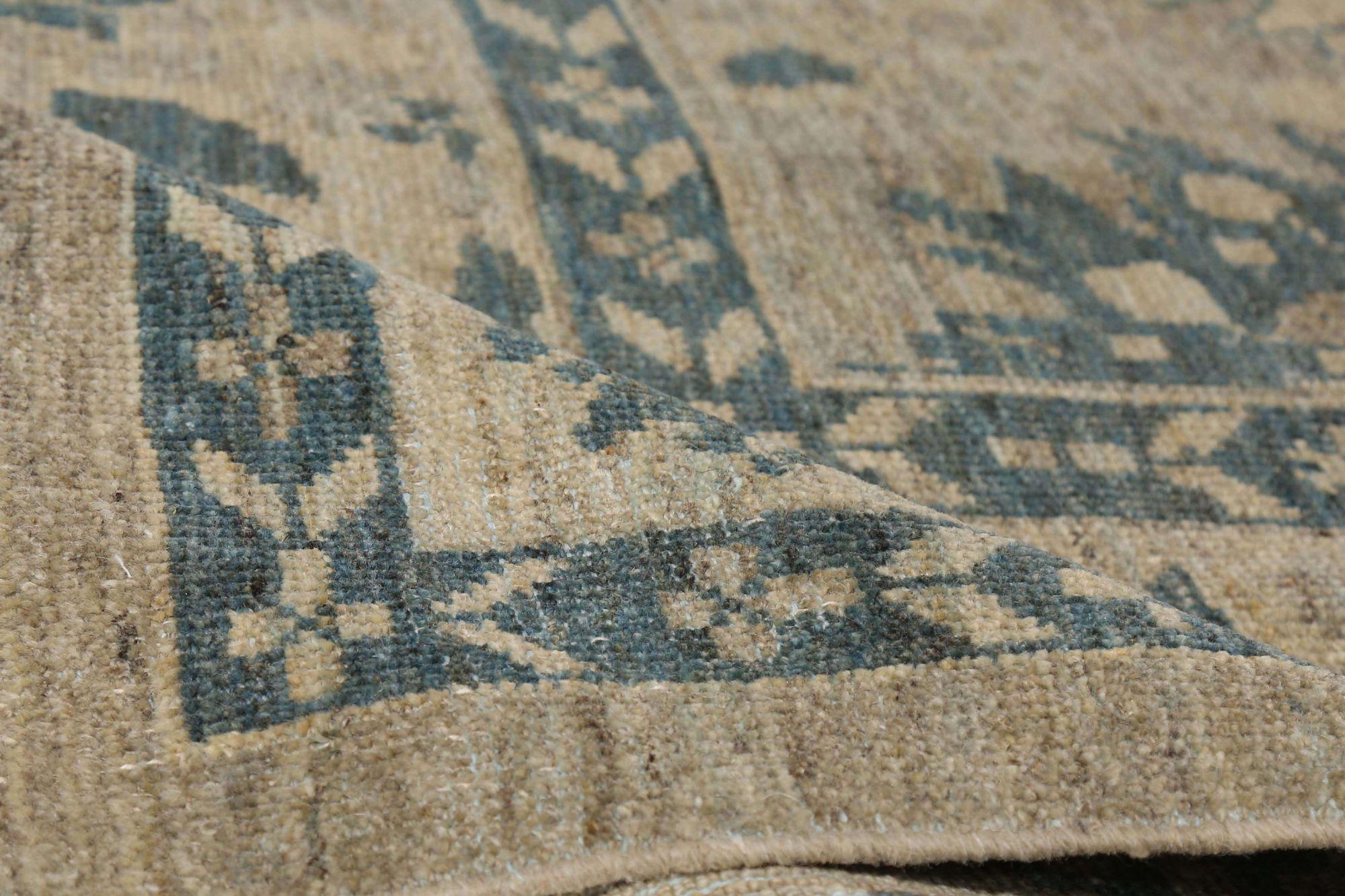 Sultanabad-Teppiche aus Wolle in Elfenbein und Taupe aus Afghanistan, 95762 (Stammeskunst) im Angebot
