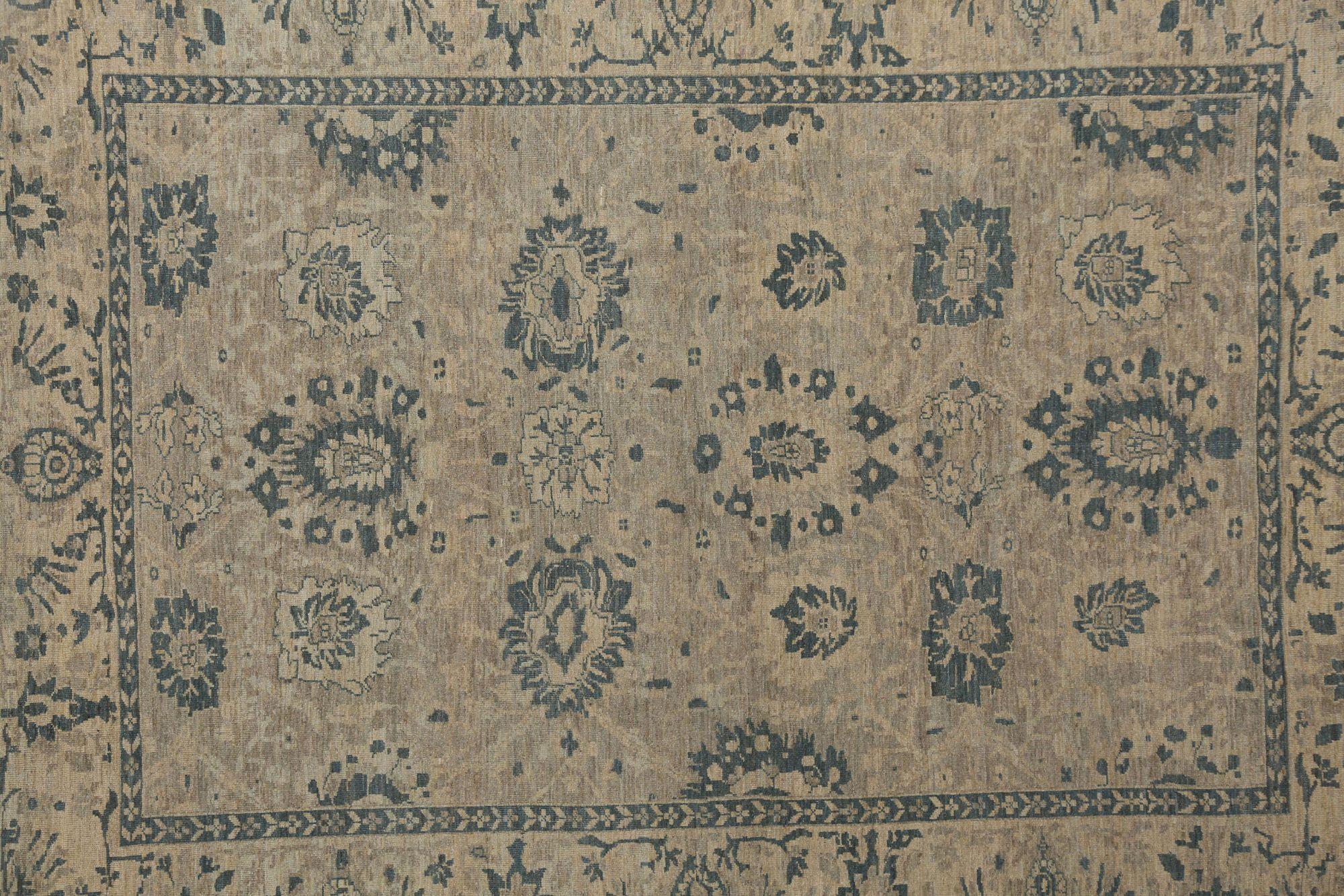 Sultanabad-Teppiche aus Wolle in Elfenbein und Taupe aus Afghanistan, 95762 (Afghanisch) im Angebot