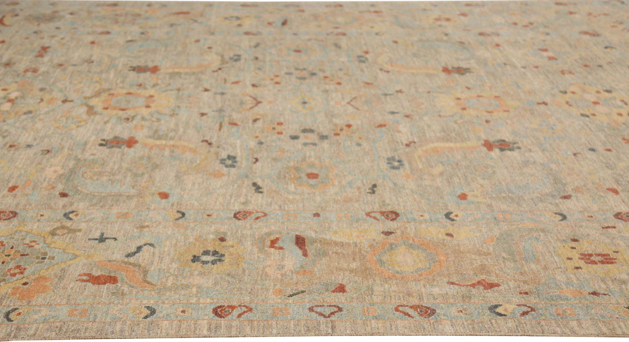 Sultanabad-Teppiche aus Wolle in Elfenbein und Taupe aus Afghanistan, 95798 (Handgeknüpft) im Angebot