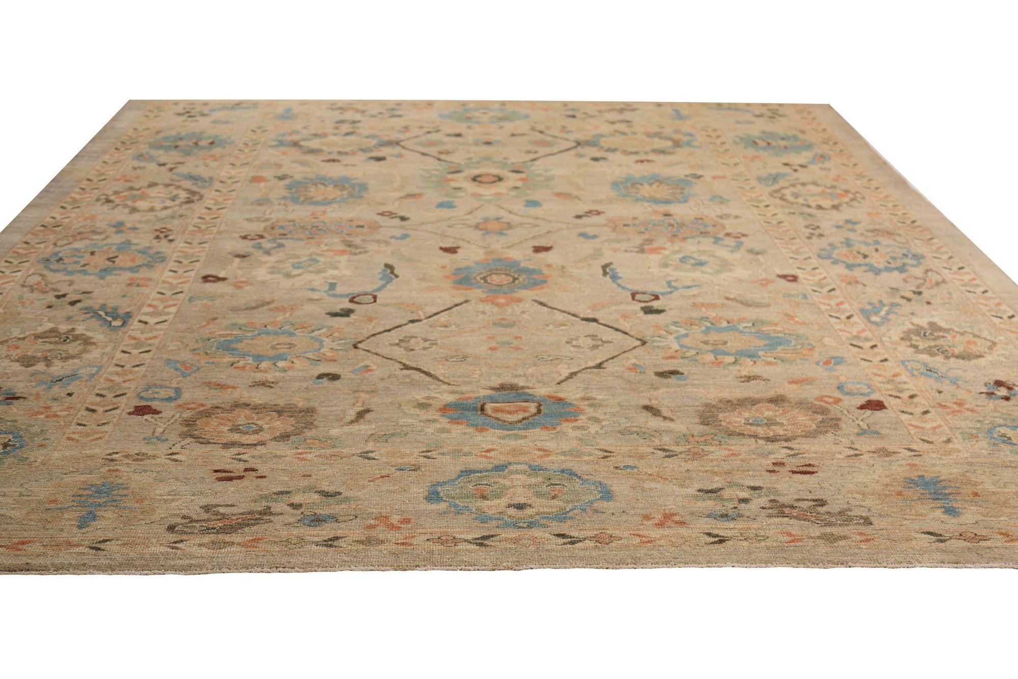 Afghanistan Sultanabad Area Rugs - Wool Ivory Taupe Design - 97298 (Afghanisch) im Angebot