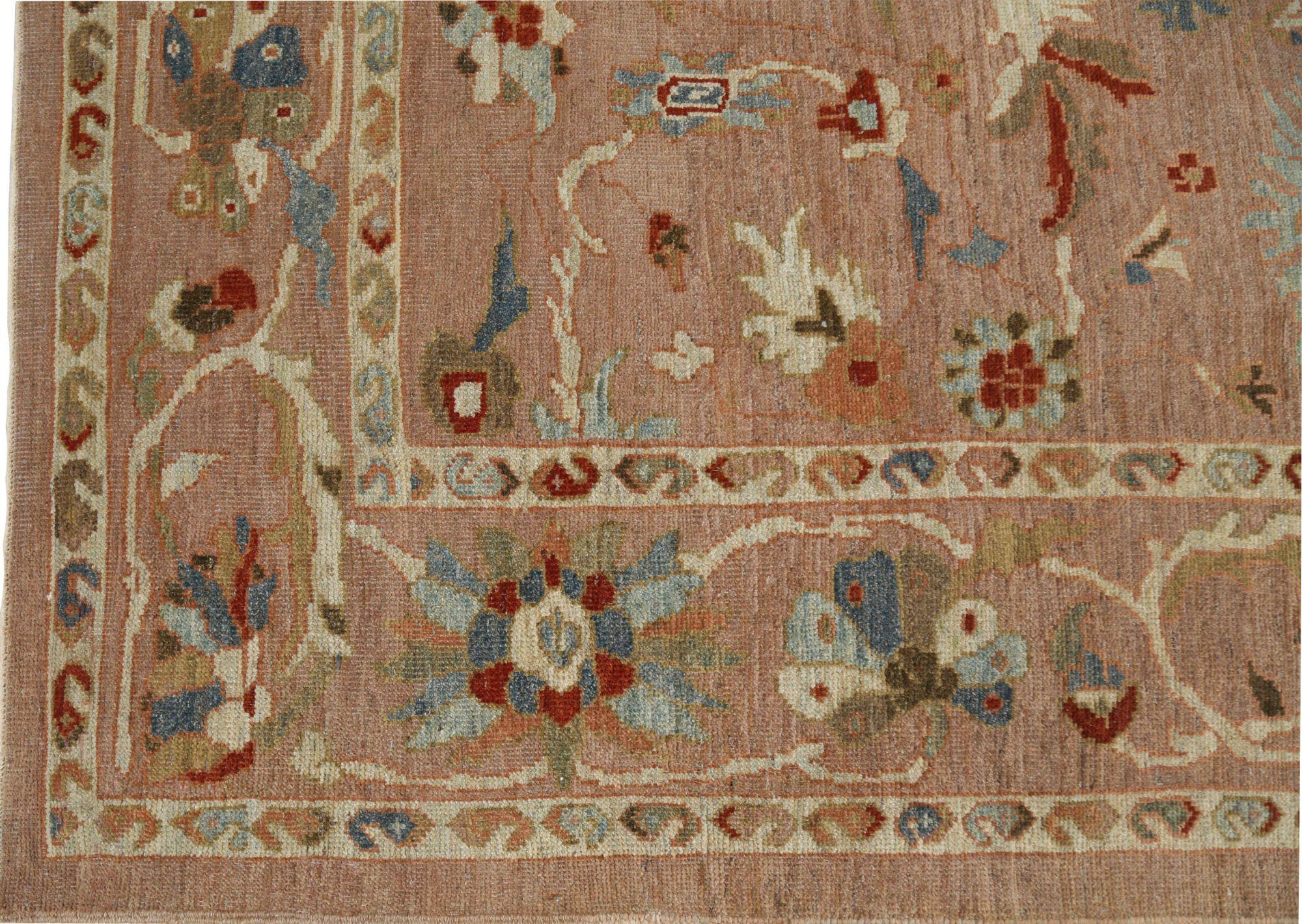 The Timeless Beauty of a Modern Oushak Rug
This exquisite area rug is a stunning celebration of classic Turkish Oushak design, masterfully reinterpreted for the contemporary home. It weaves a story of timeless romance through its graceful floral