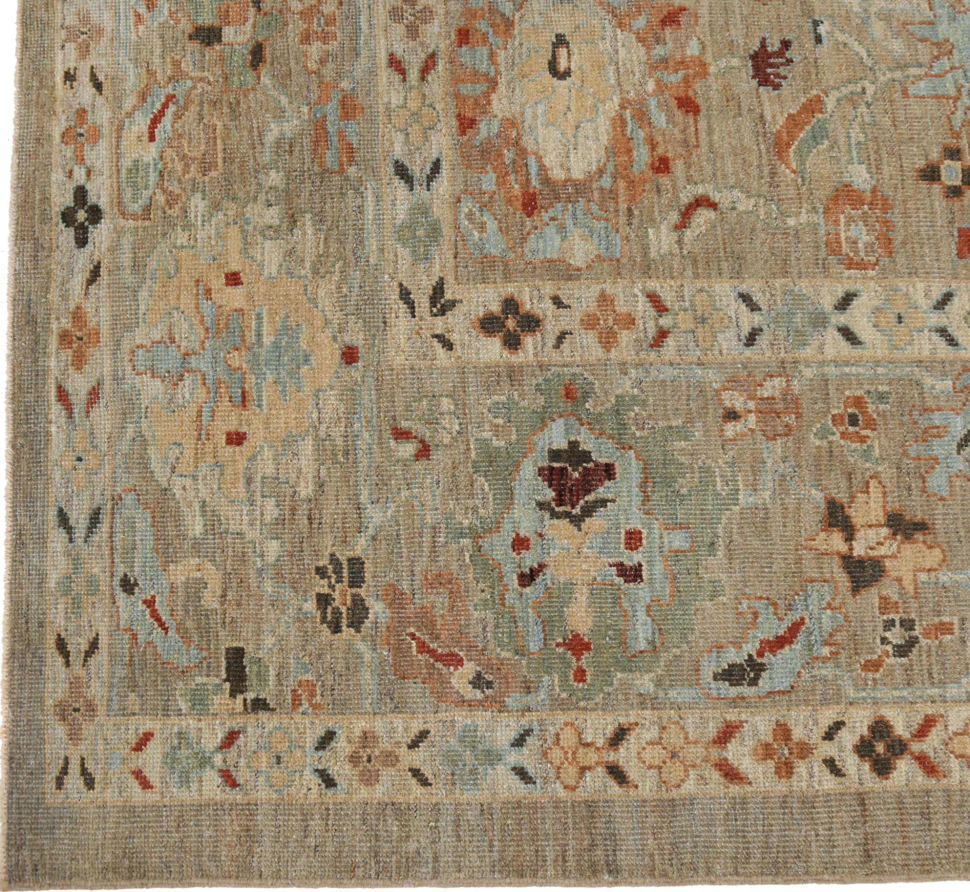 Entdecken Sie die Eleganz von Afghanistan Sultanabad mit Teppichen um 1990. Dieses exklusive Design aus Wolle und Taupe ist perfekt, um Ihren Raum zu verschönern.