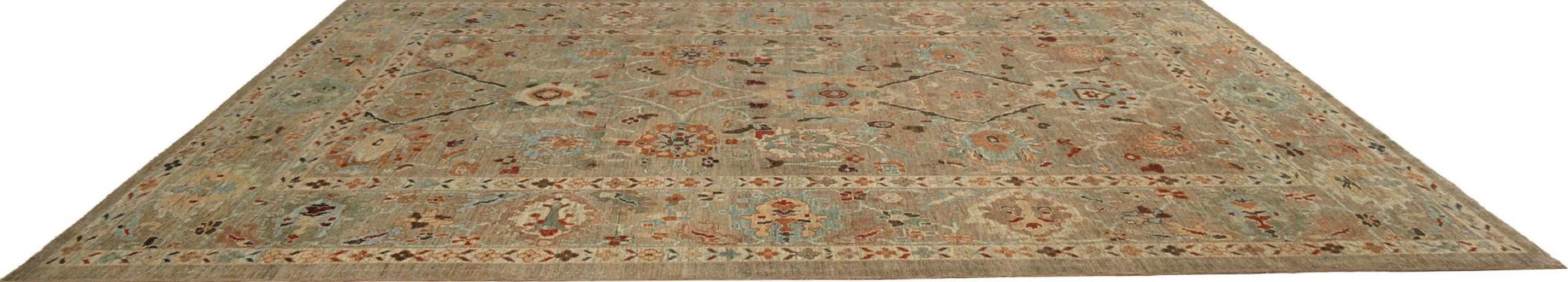 Sultanabad-Teppiche aus Afghanistan - Wolle in Taupe mit Muster - 95795 (Afghanisch) im Angebot