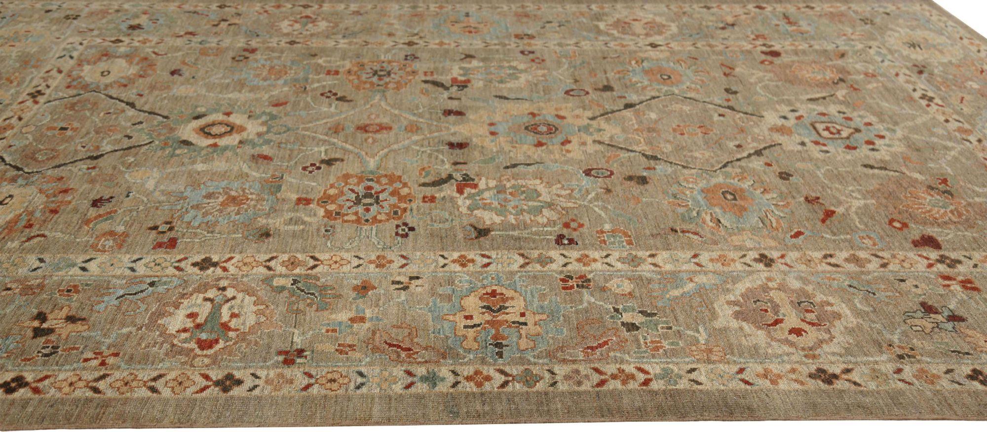 Sultanabad-Teppiche aus Afghanistan - Wolle in Taupe mit Muster - 95795 im Zustand „Hervorragend“ im Angebot in Dallas, TX