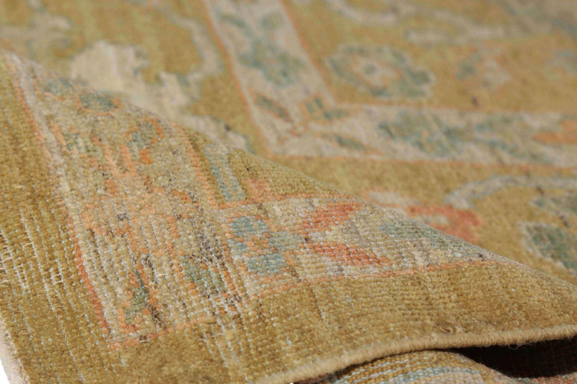 Tribale Tappeti per l'area Afghanistan Sultanabad Rugs - Disegno giallo in lana - 95784 in vendita