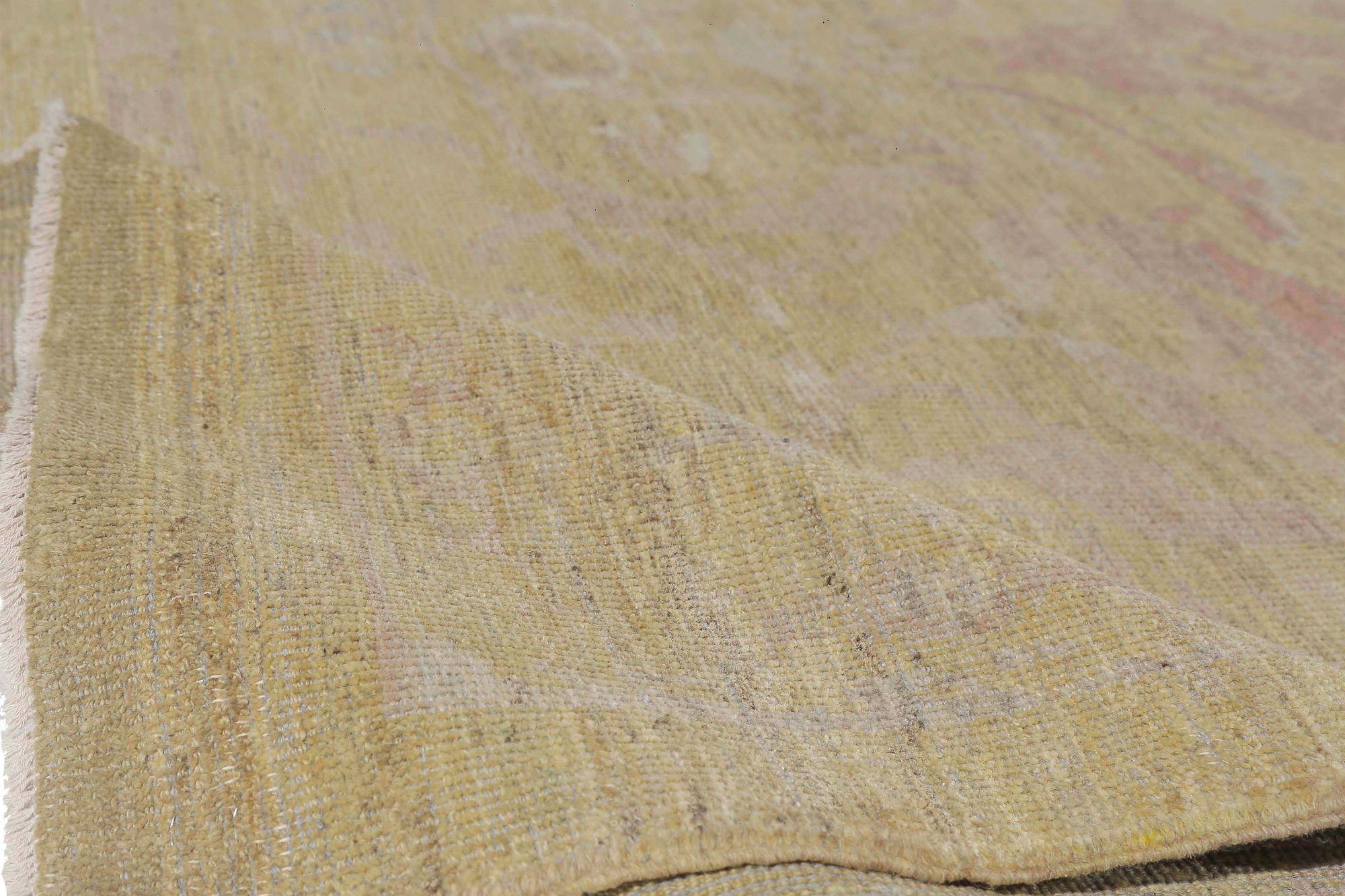 Tribale Tappeti per l'area Afghanistan Sultanabad Rugs - Disegno giallo in lana - 97504 in vendita