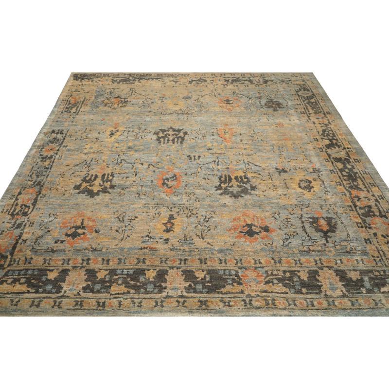 Entdecken Sie die Eleganz des afghanischen Sultanabad-Teppichs in Übergröße aus der Zeit um 1990. Dieses exklusive Design aus Wolle und BlauBraunOrangeGelb ist perfekt, um Ihren Raum zu verschönern.