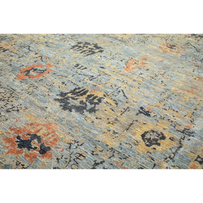 Afghanistan Sultanabad Over Size Teppich - Wolle Blau Braun Gelb - 94542 (Stammeskunst) im Angebot