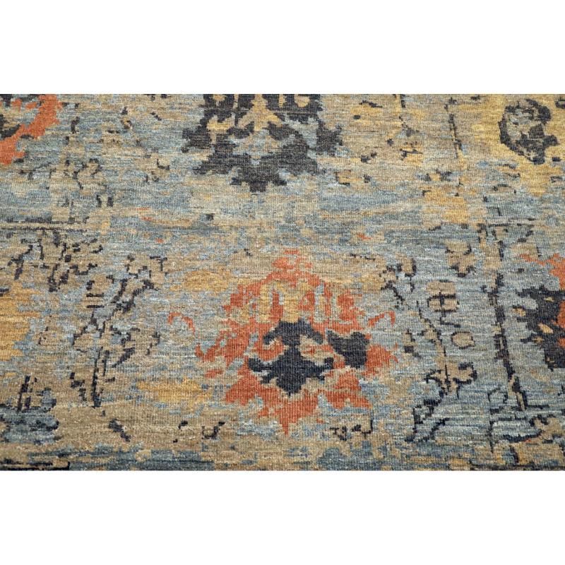 Afghanistan Sultanabad Over Size Teppich - Wolle Blau Braun Gelb - 94542 im Zustand „Hervorragend“ im Angebot in Dallas, TX