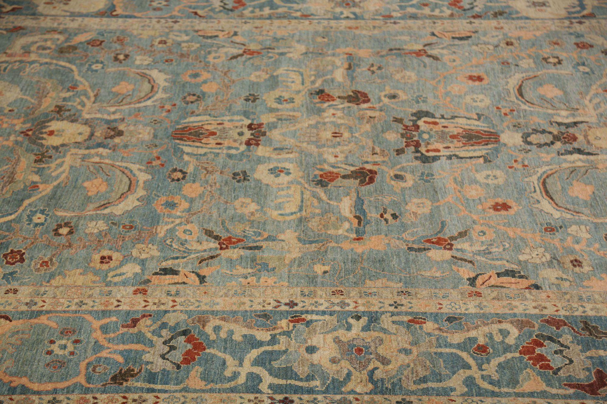 Sultanabad Over Size-Teppich aus Wolle in Übergröße aus Afghanistan in Blau - 95812 im Zustand „Hervorragend“ im Angebot in Dallas, TX