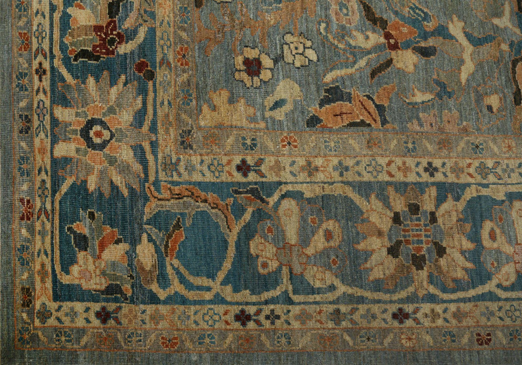 Sultanabad Over Size-Teppich aus Wolle in Übergröße aus Afghanistan in Blau - 96203 im Zustand „Hervorragend“ im Angebot in Dallas, TX