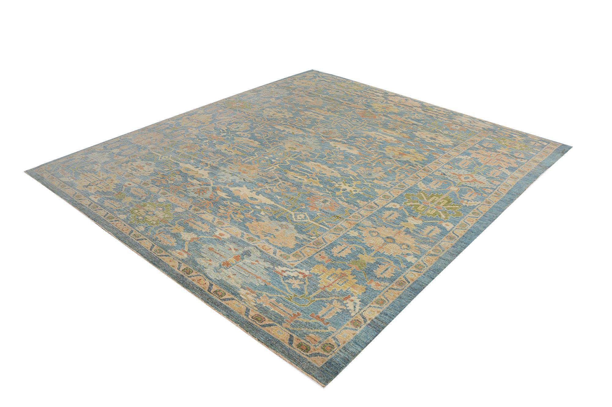 Sultanabad Over Size-Teppich aus Wolle in Übergröße aus Afghanistan in Blau - 97288 im Zustand „Hervorragend“ im Angebot in Dallas, TX