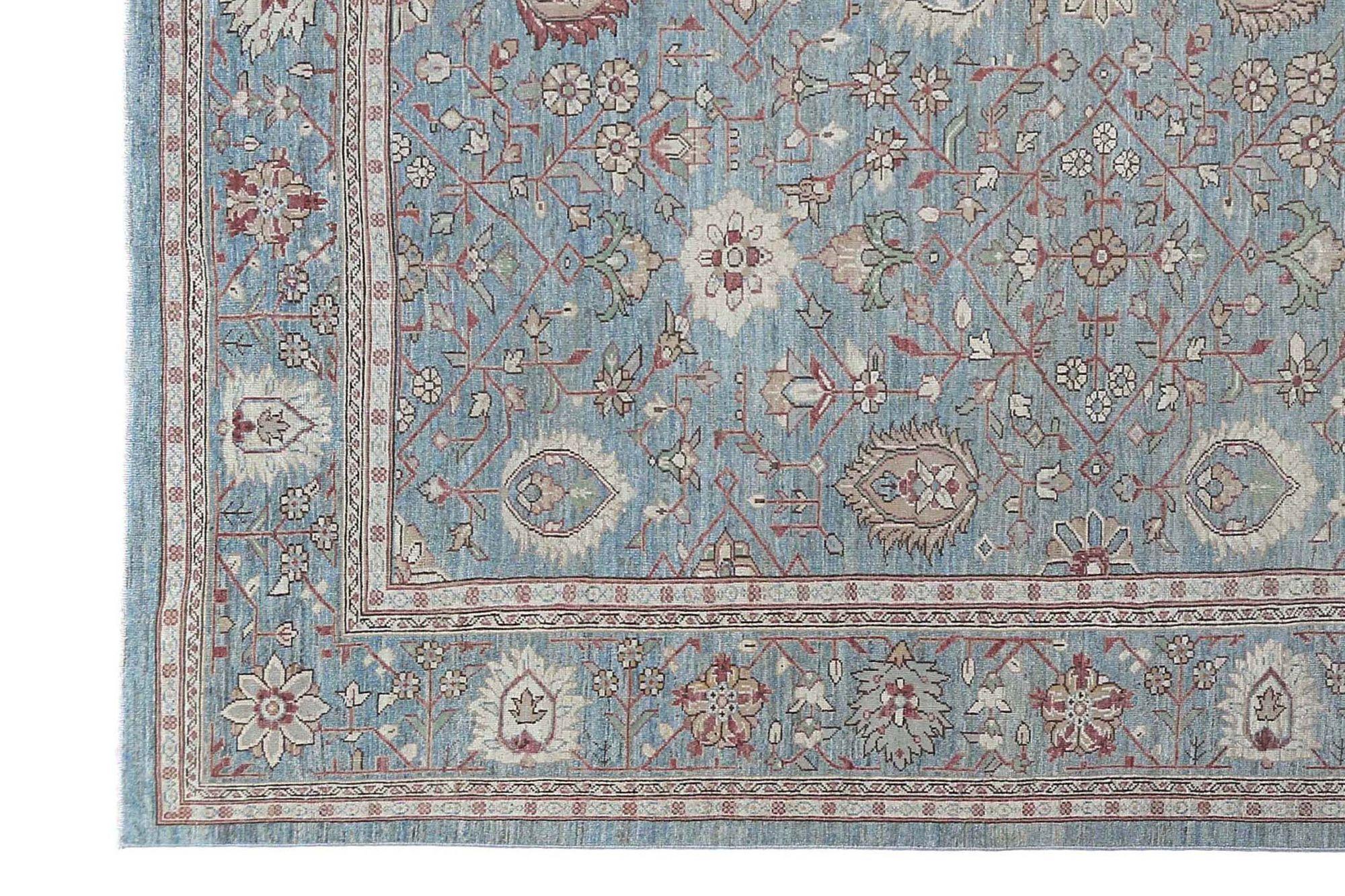 Sultanabad Over Size-Teppich aus Wolle in Übergröße aus Afghanistan in Blau - 97487 (Stammeskunst) im Angebot