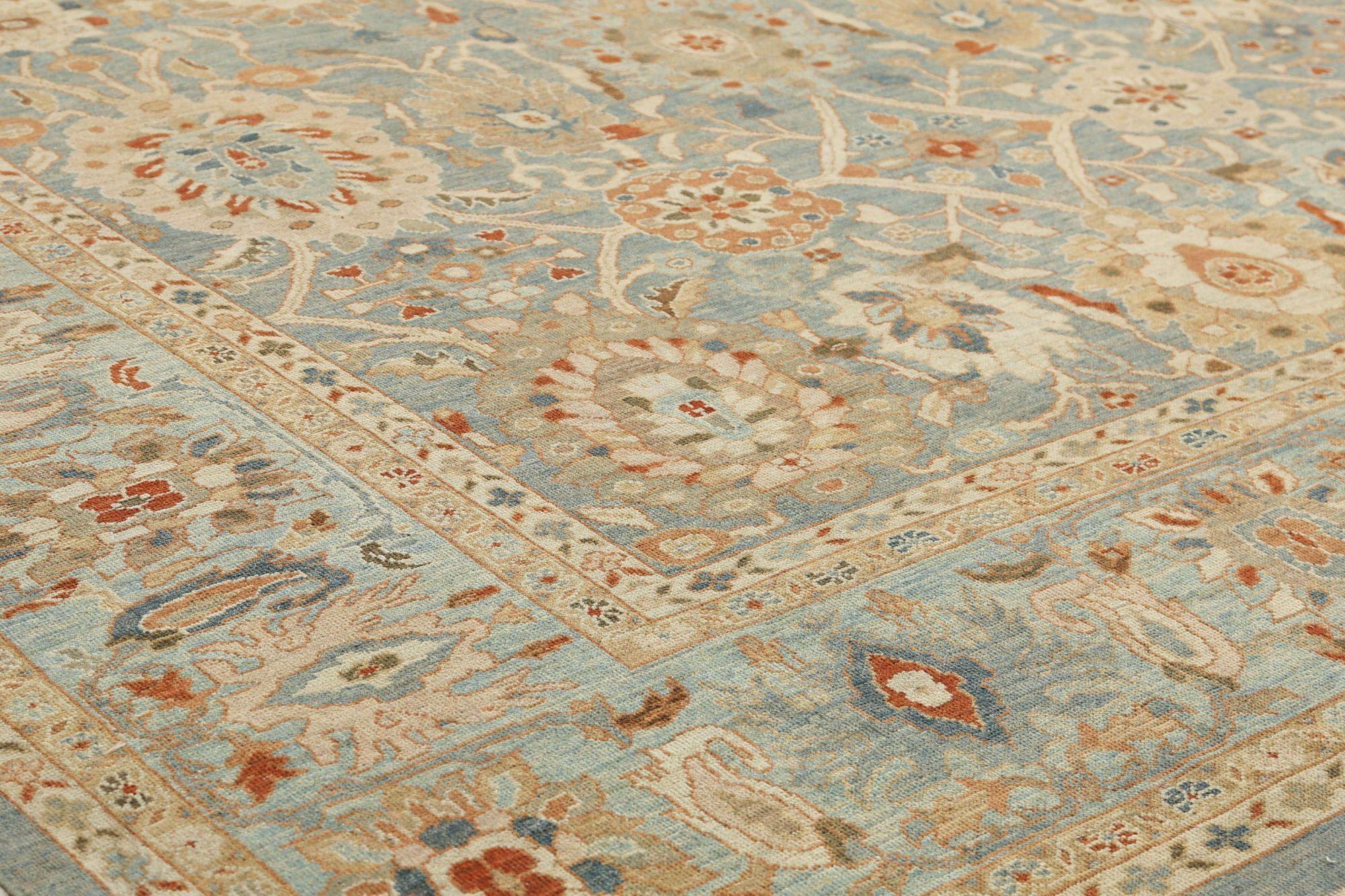 Afghanistan Sultanabad Over Size Teppich - Wolle Blau Grau Design - 95881 (Afghanisch) im Angebot