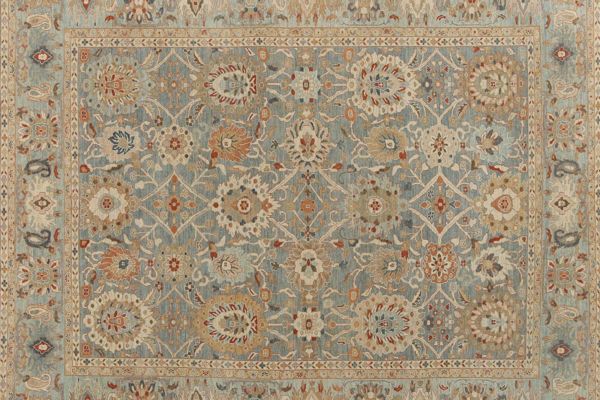 Afghanistan Sultanabad Over Size Teppich - Wolle Blau Grau Design - 95881 (Handgeknüpft) im Angebot