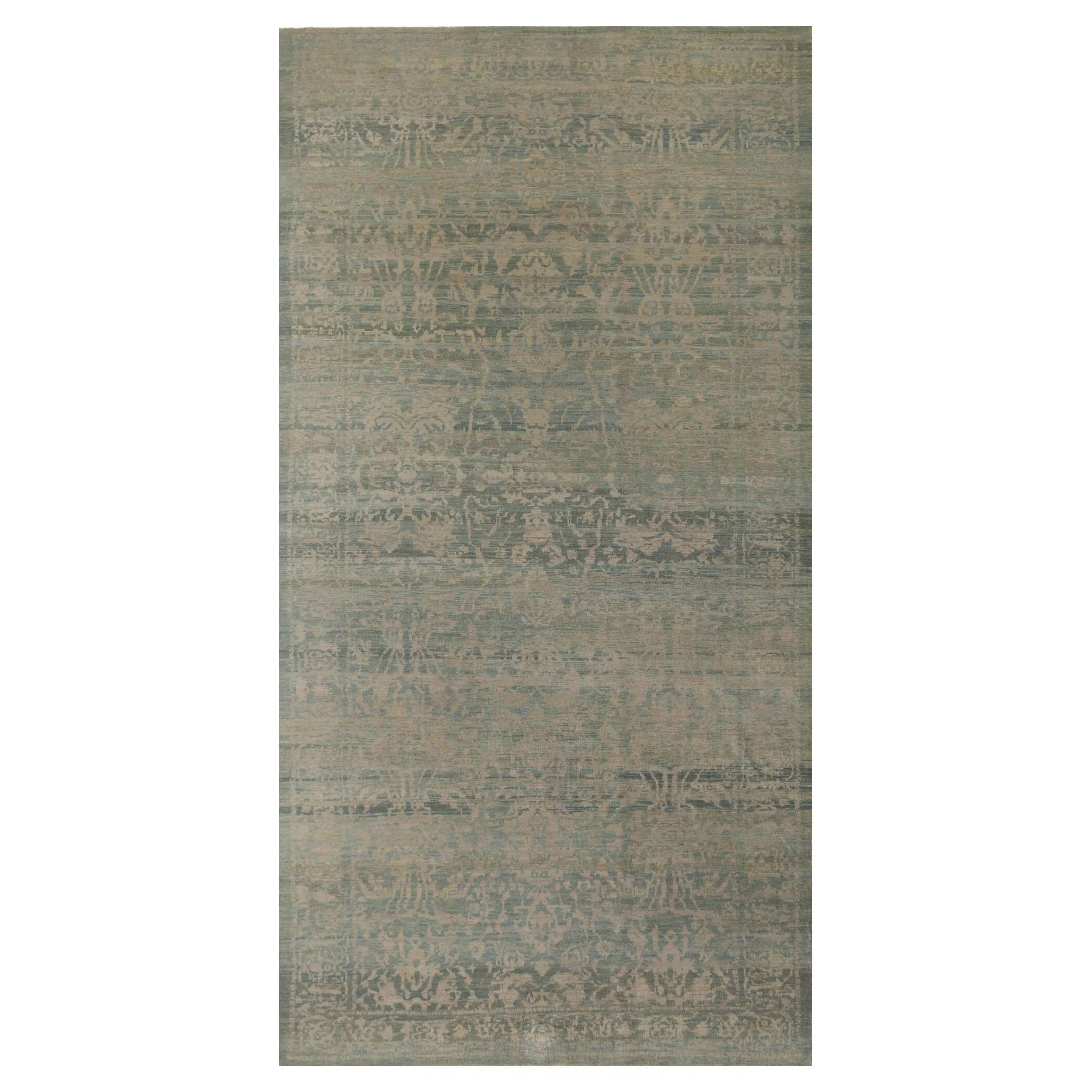 Afghanistan Sultanabad Over Size-Teppich aus Wolle in Blau, Grau und Elfenbein - 95932
