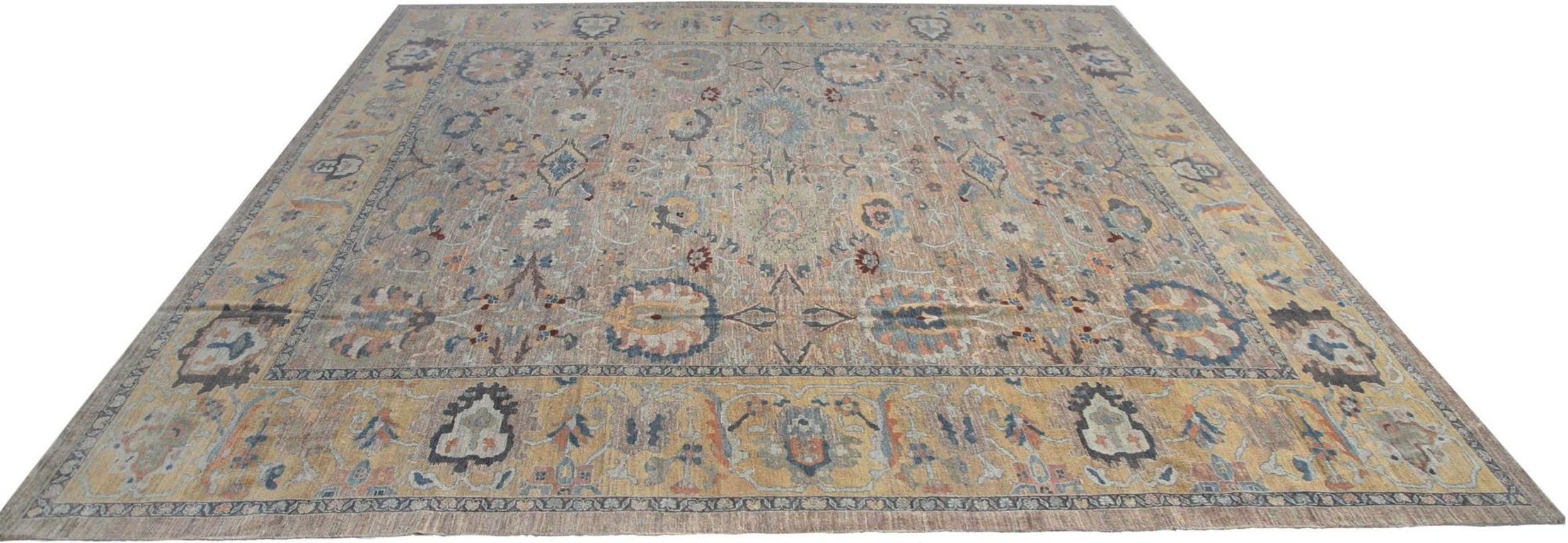 Afghanistan Sultanabad Over Size Teppich - Wolle Brown Design - 95679 (Afghanisch) im Angebot