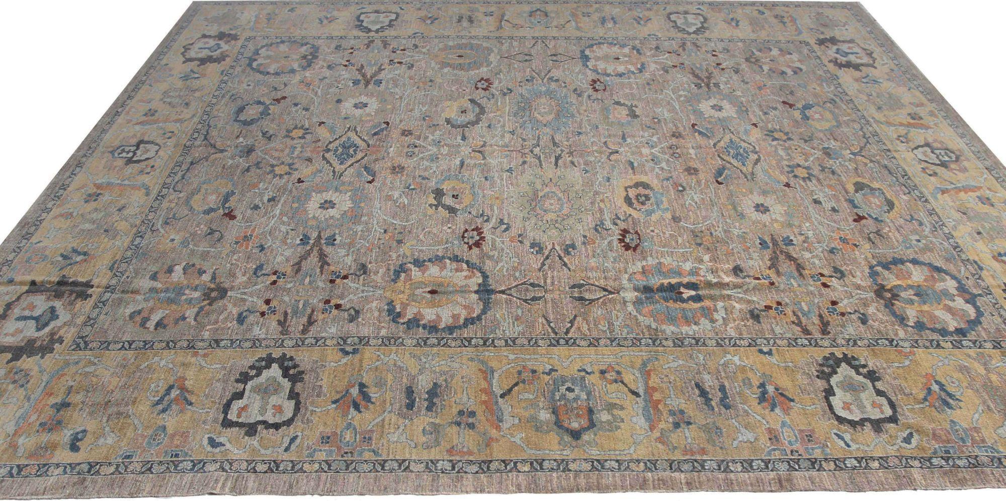 Afghanistan Sultanabad Over Size Teppich - Wolle Brown Design - 95679 (Handgeknüpft) im Angebot