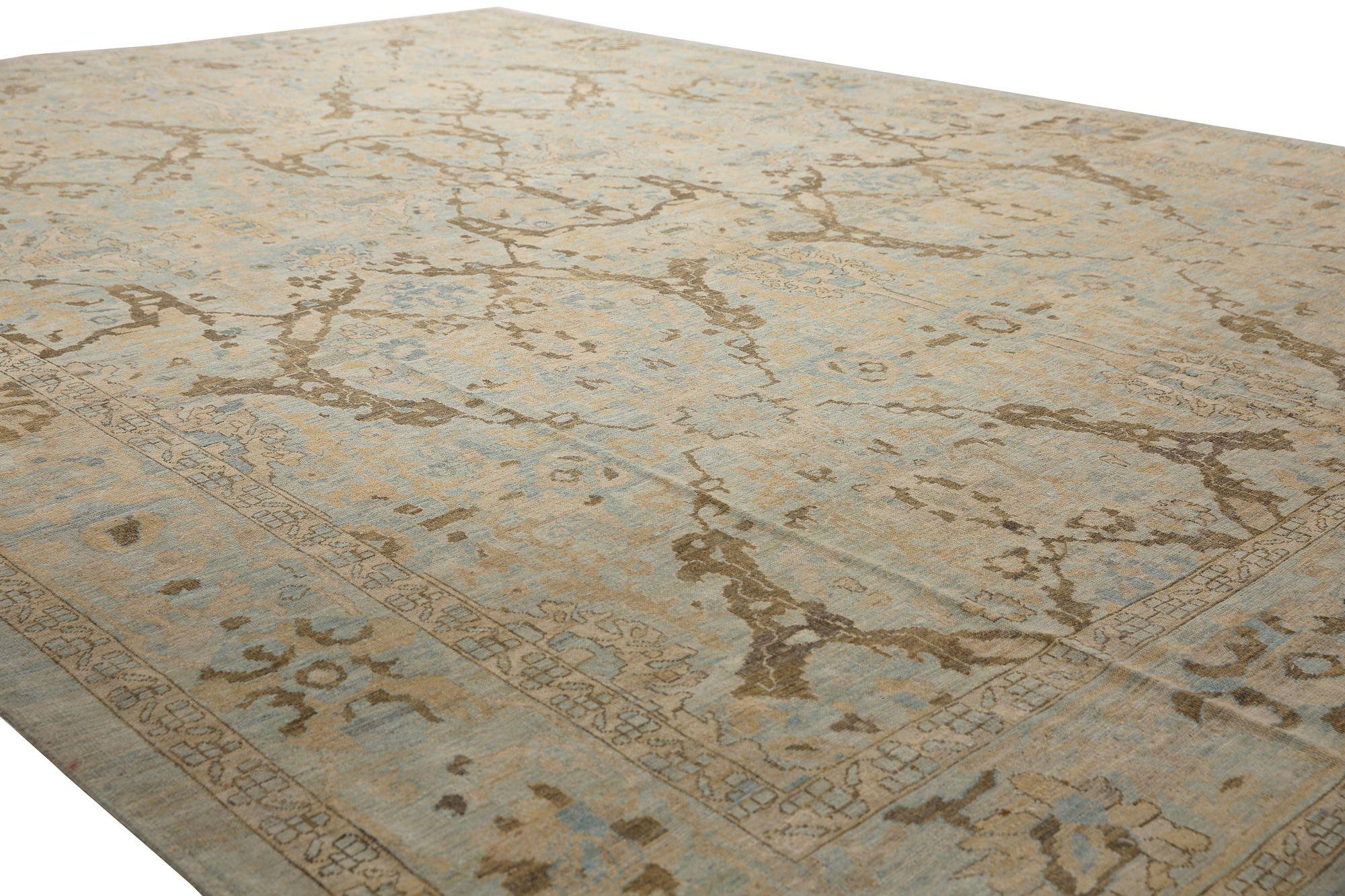 Tribale Tappeto Afghanistan Sultanabad Rugs - Lana Marrone Grigio/Argento - 97041 in vendita