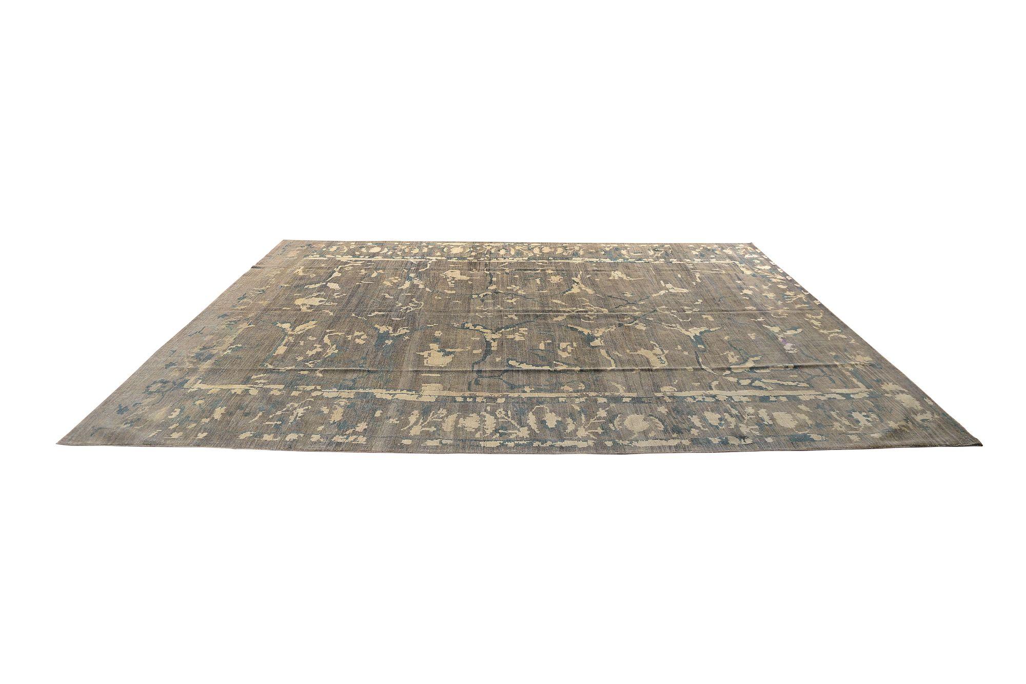 Afghanistan Sultanabad Over Size Teppich - Wolle Braun Elfenbein - 97379 (Afghanisch) im Angebot