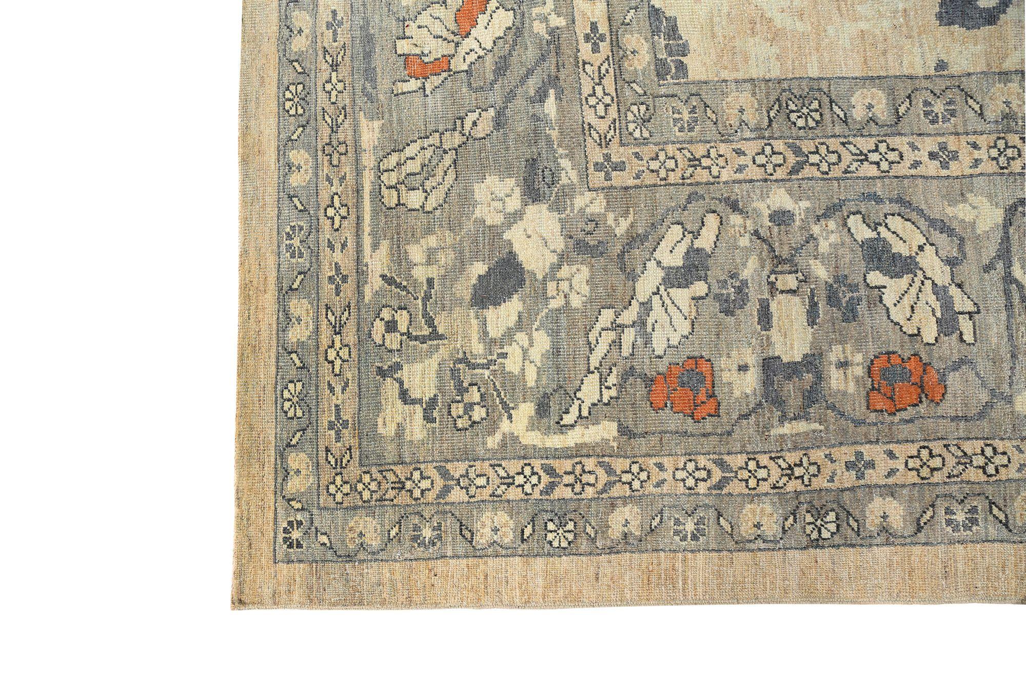 Afghanistan Sultanabad Over Size Teppich - Wolle Braun Elfenbein - 97512 (Stammeskunst) im Angebot