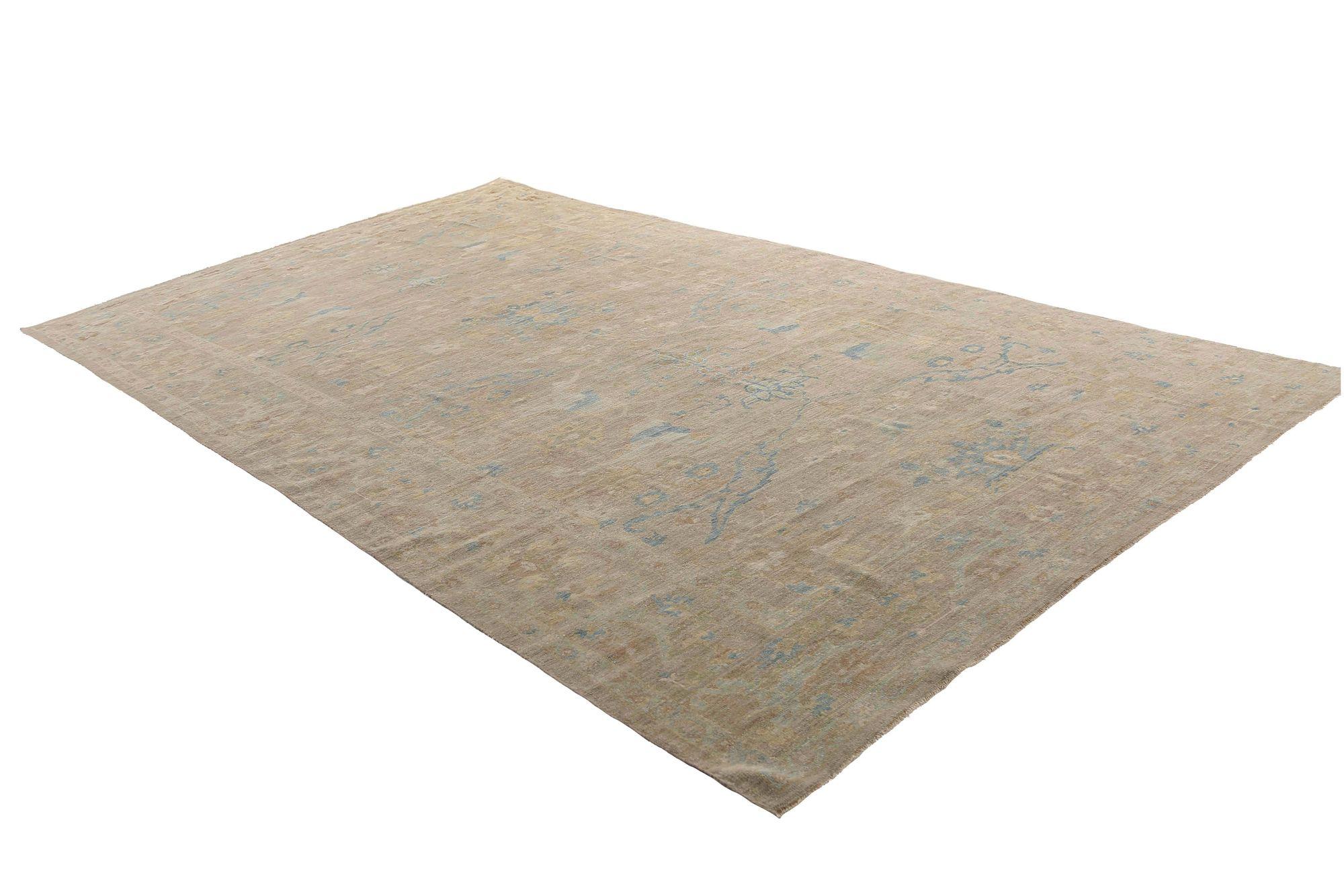 Afghanistan Sultanabad Over Size Teppich - Wolle Brown Taupe - 97027 im Zustand „Hervorragend“ im Angebot in Dallas, TX