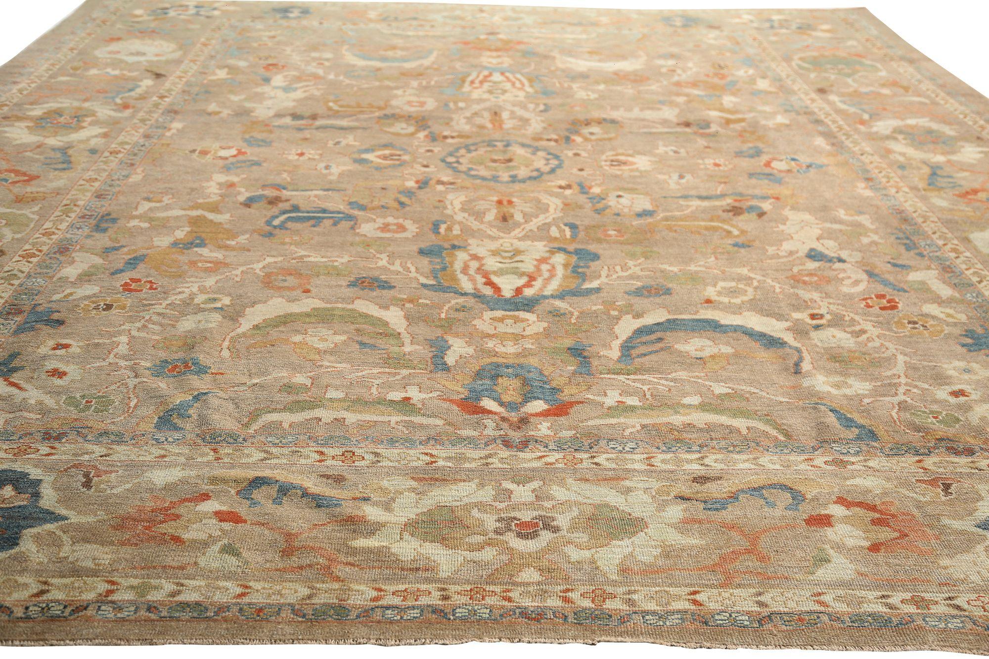 Afghanistan Sultanabad Over Size Teppich - Wolle Brown Taupe - 97284 (Stammeskunst) im Angebot